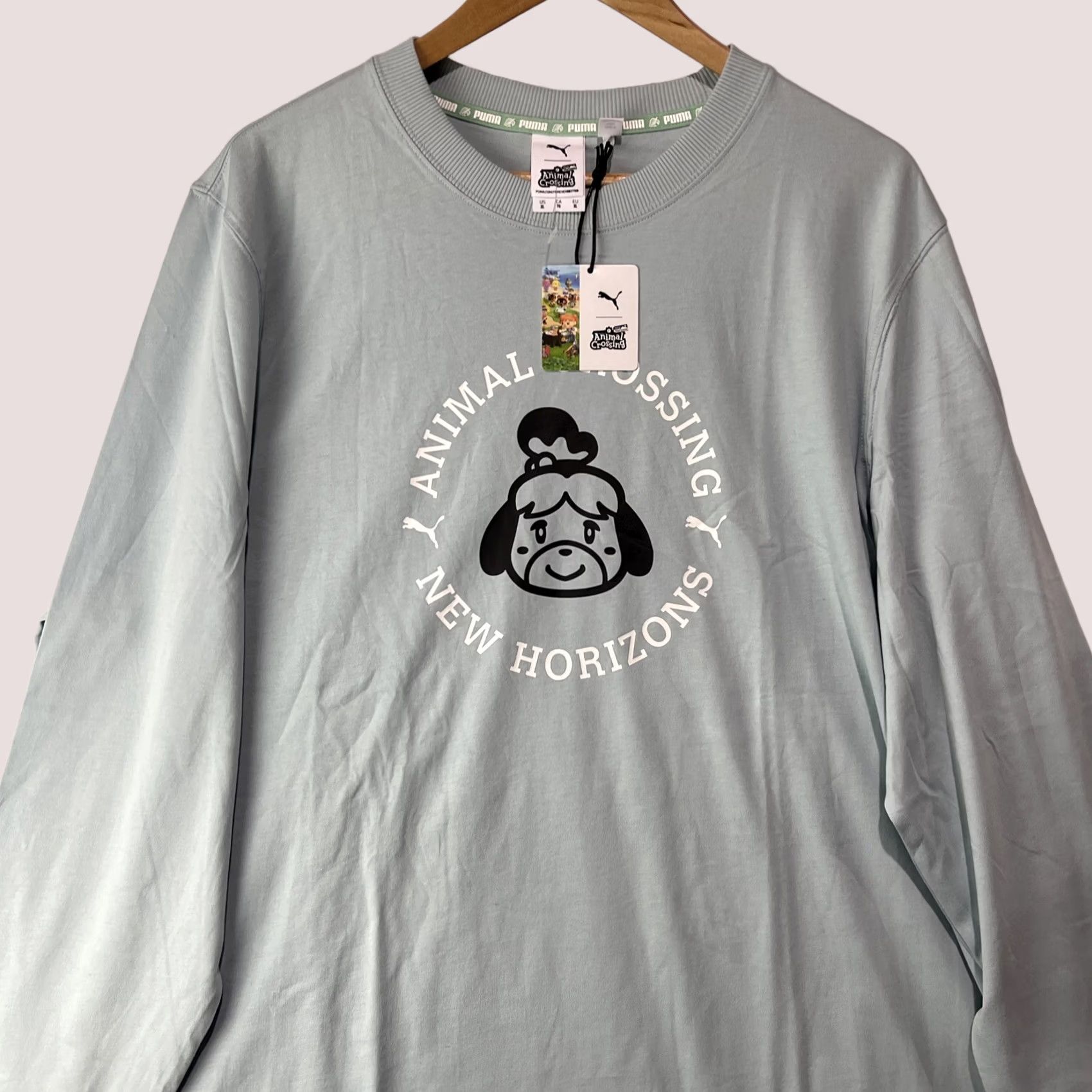 Puma PUMA Horizons Animal Crossing Shirt Mens XL Long Sleeve Graphic Print Blue Cotton Crew Neck Logo Size US XL / EU 56 / 4 - 1 Thumbnail