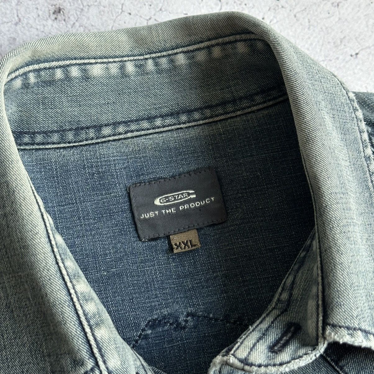 G-Star Vintage G-Star Raw Denim Big Logo Western Snap Button Shirt Size US XL / EU 56 / 4 - 11 Thumbnail