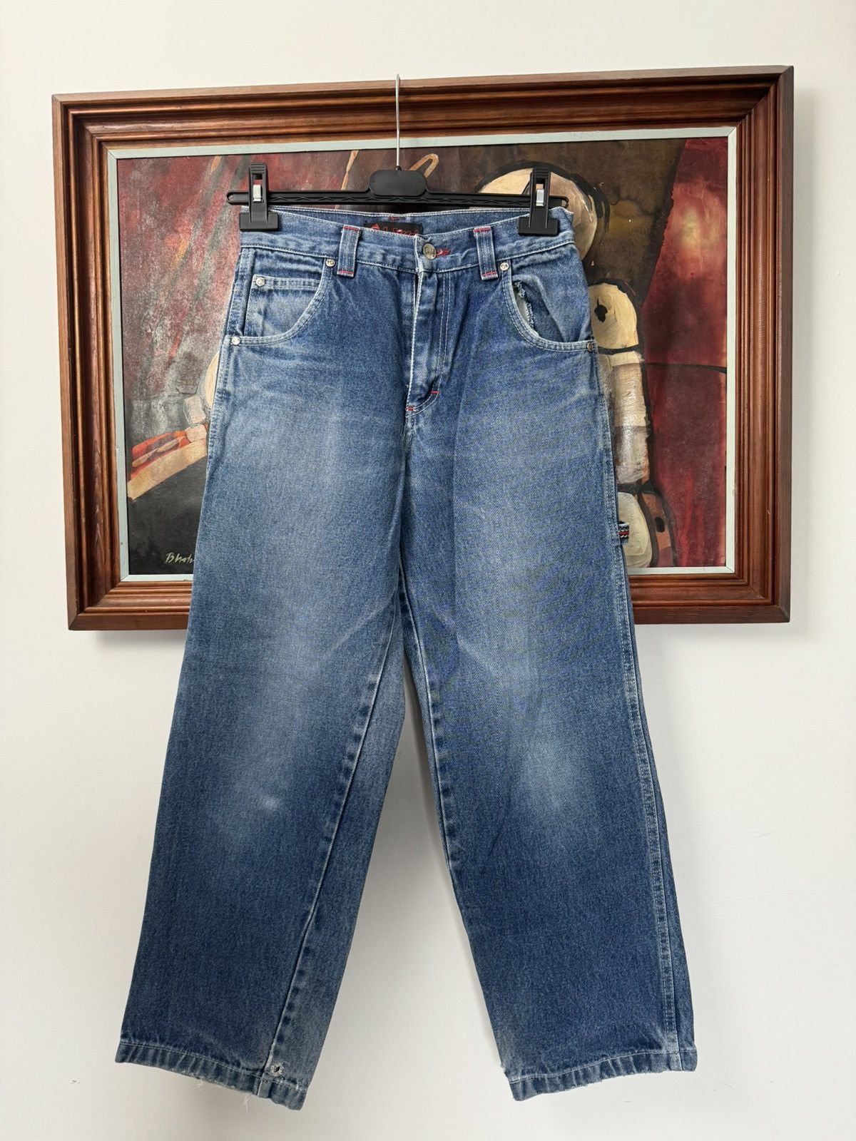 Vintage Vintage Rap Single Knee Denim Pant Blind Skate Baggy Jeans Size US 27 - 2 Thumbnail
