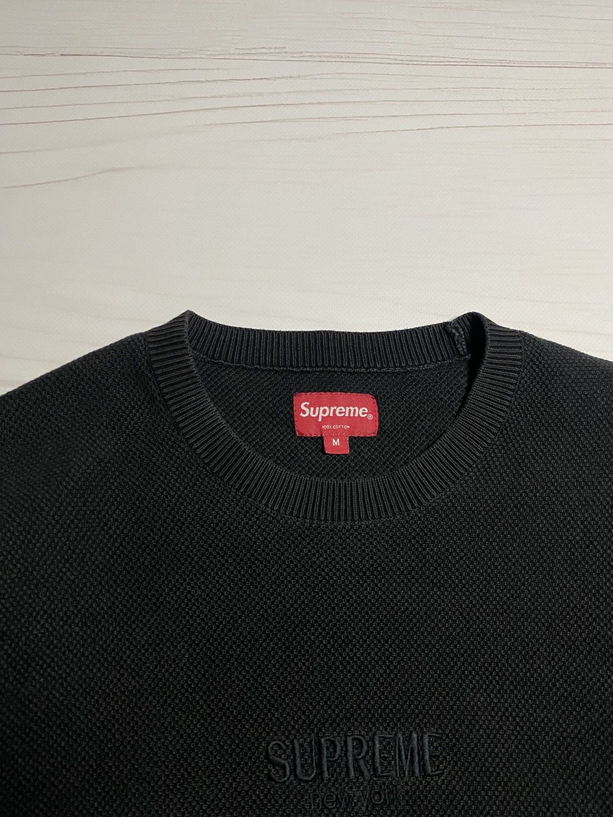 Supreme Supreme Raised Logo Crewneck Faded Sweater Size US M / EU 48-50 / 2 - 3 Thumbnail
