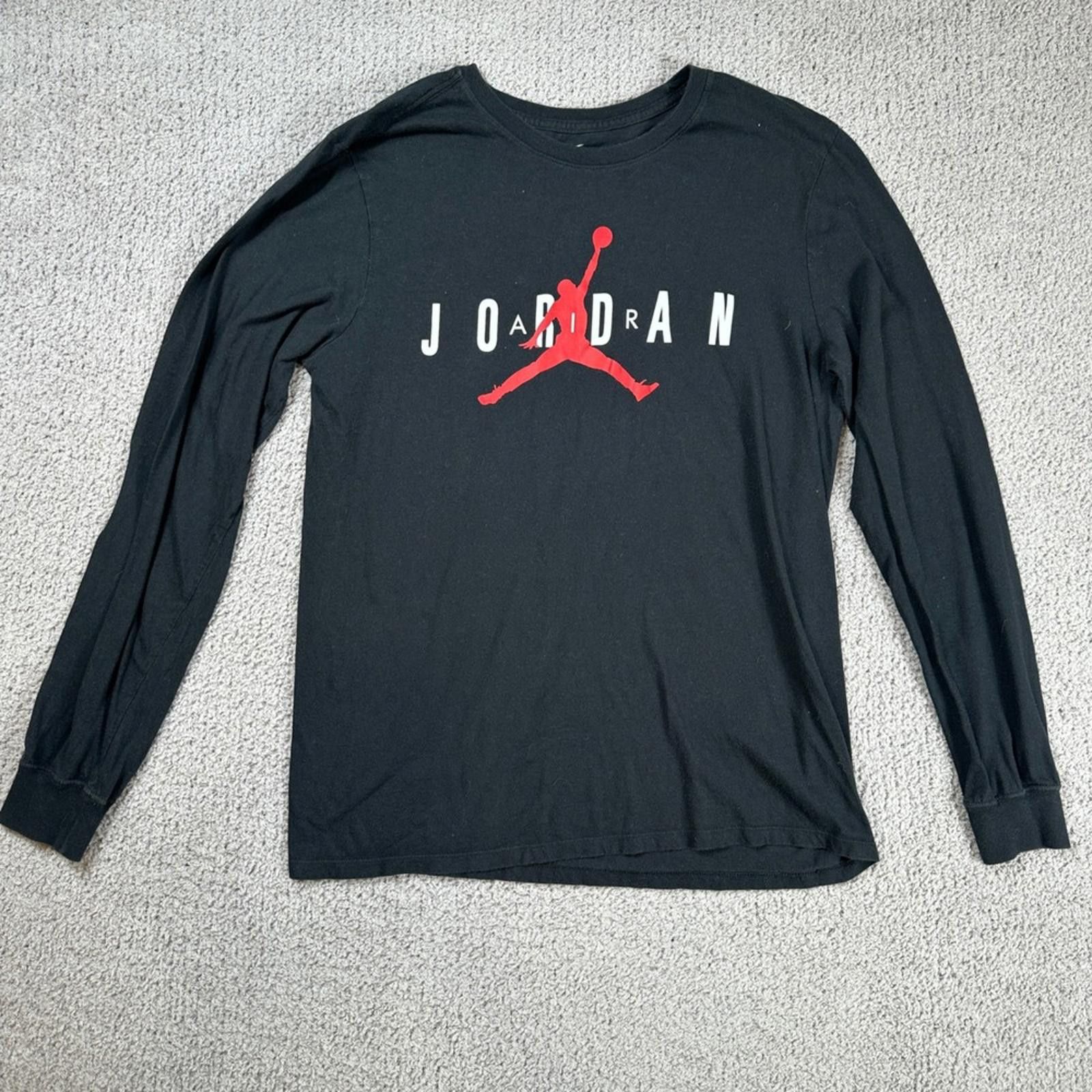 Jordan Brand Nike Jordan Jumpman Logo Long Sleeve T Shirt Black Mens M Size US M / EU 48-50 / 2 - 1 Thumbnail