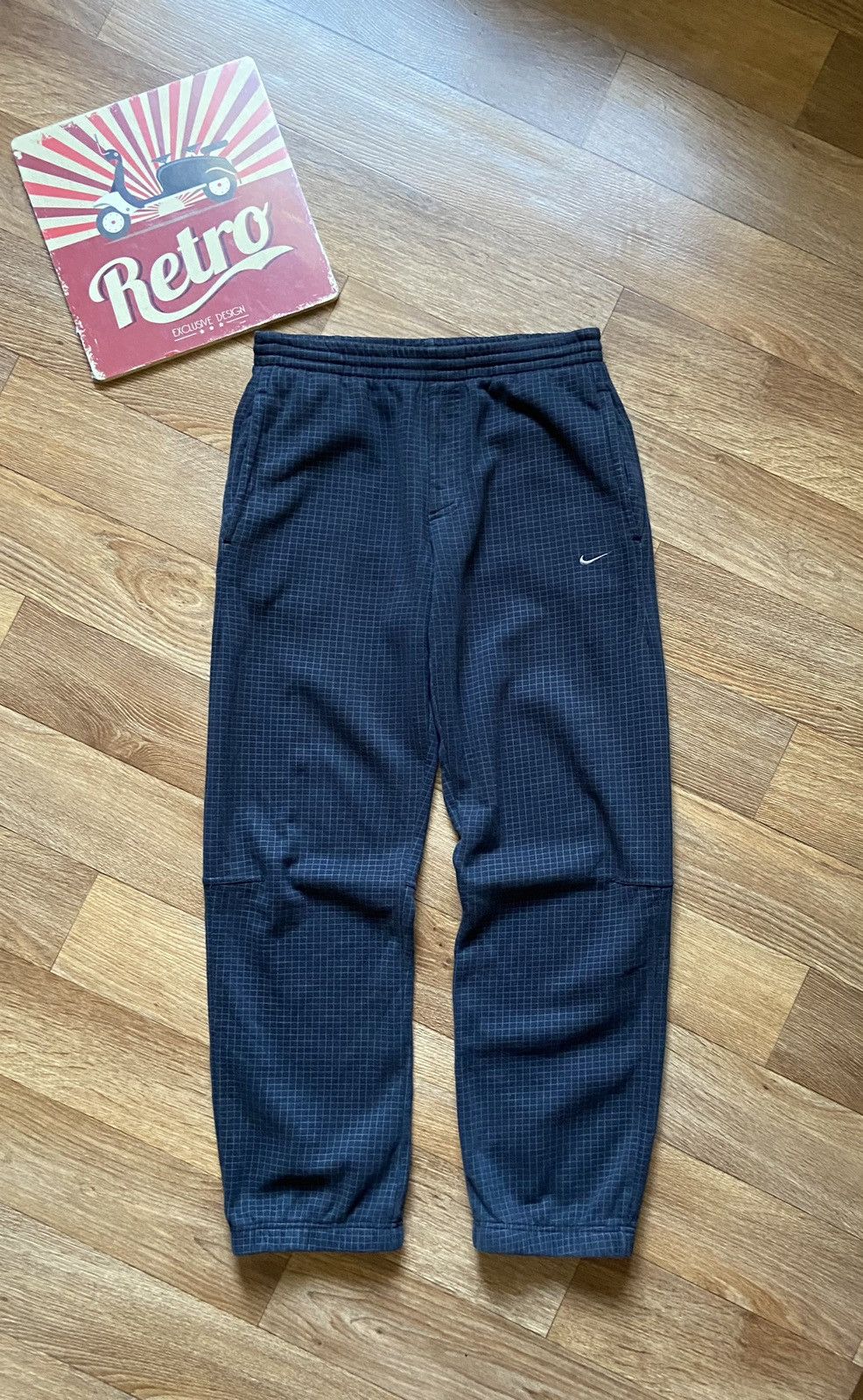 Nike Vintage Nike Logo Checked Patterns Fleece Sweatpants Size US 32 / EU 48 - 1 Thumbnail