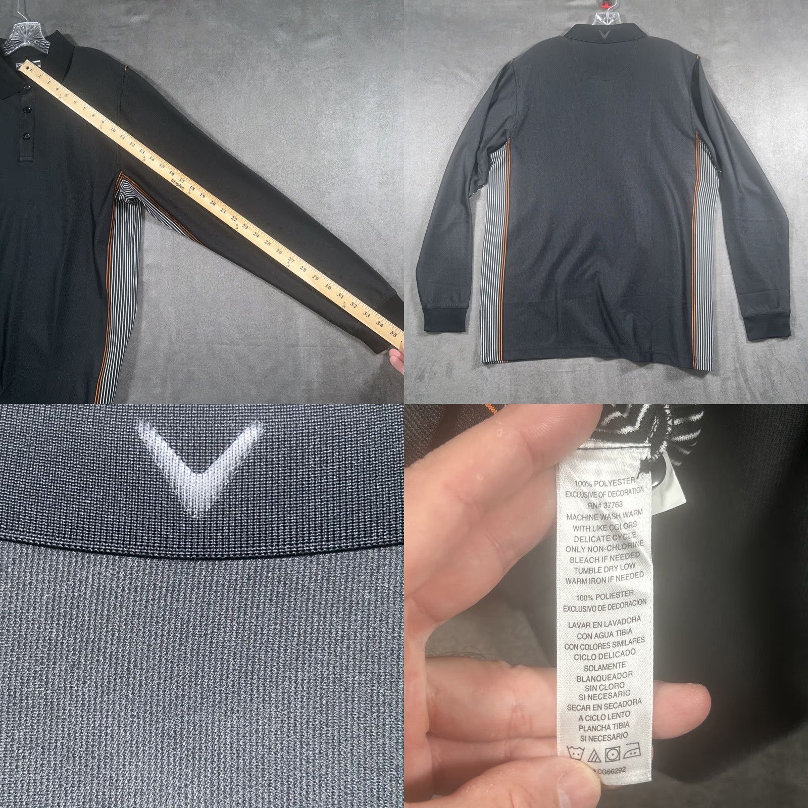 Callaway Callaway Polo Shirt Men Long Sleeve Black Large Performance Stretch Golf Polo Shirt Mens L Black Stretch Polo Golf Size US L / EU 52-54 / 3 - 8 Thumbnail