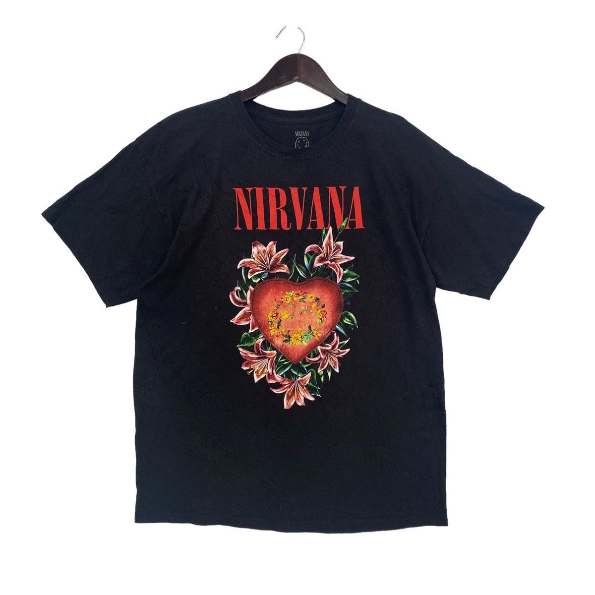 💥NIRVANA heart shape box band kurt cobain tour tee shirt