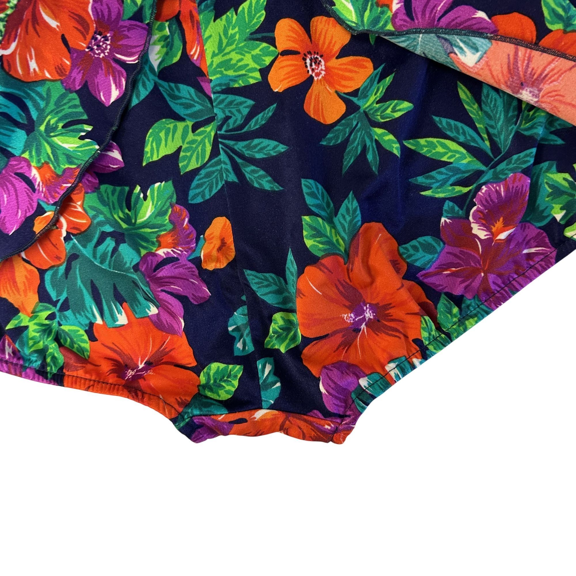 Other Vtg Maxine of Hollywood Bright VIBRANT FLORAL Tiere Swimsuit Size L / US 10 / IT 46 - 14 Thumbnail