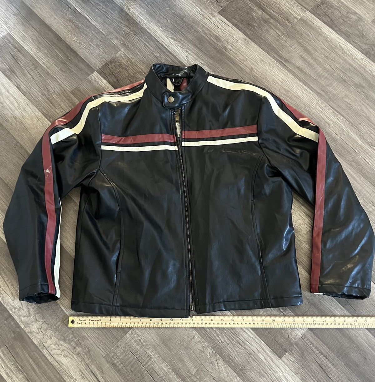 image of Avant Garde x Racing Leather Jacket in Black, Men's (Size Medium)