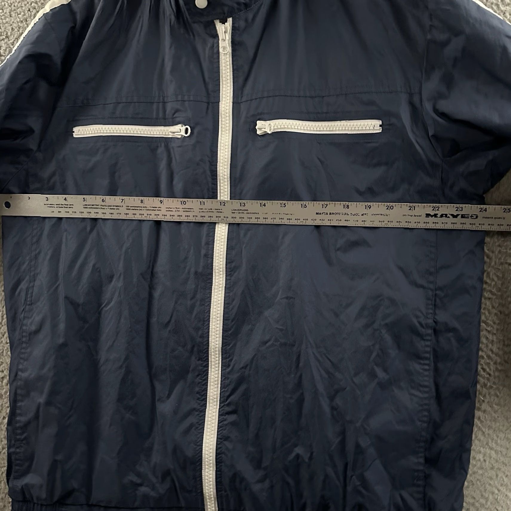 Old Navy VINTAGE Old Navy Windbreaker Jacket Mens L Blue White Full Zip Y2K Size US L / EU 52-54 / 3 - 5 Thumbnail