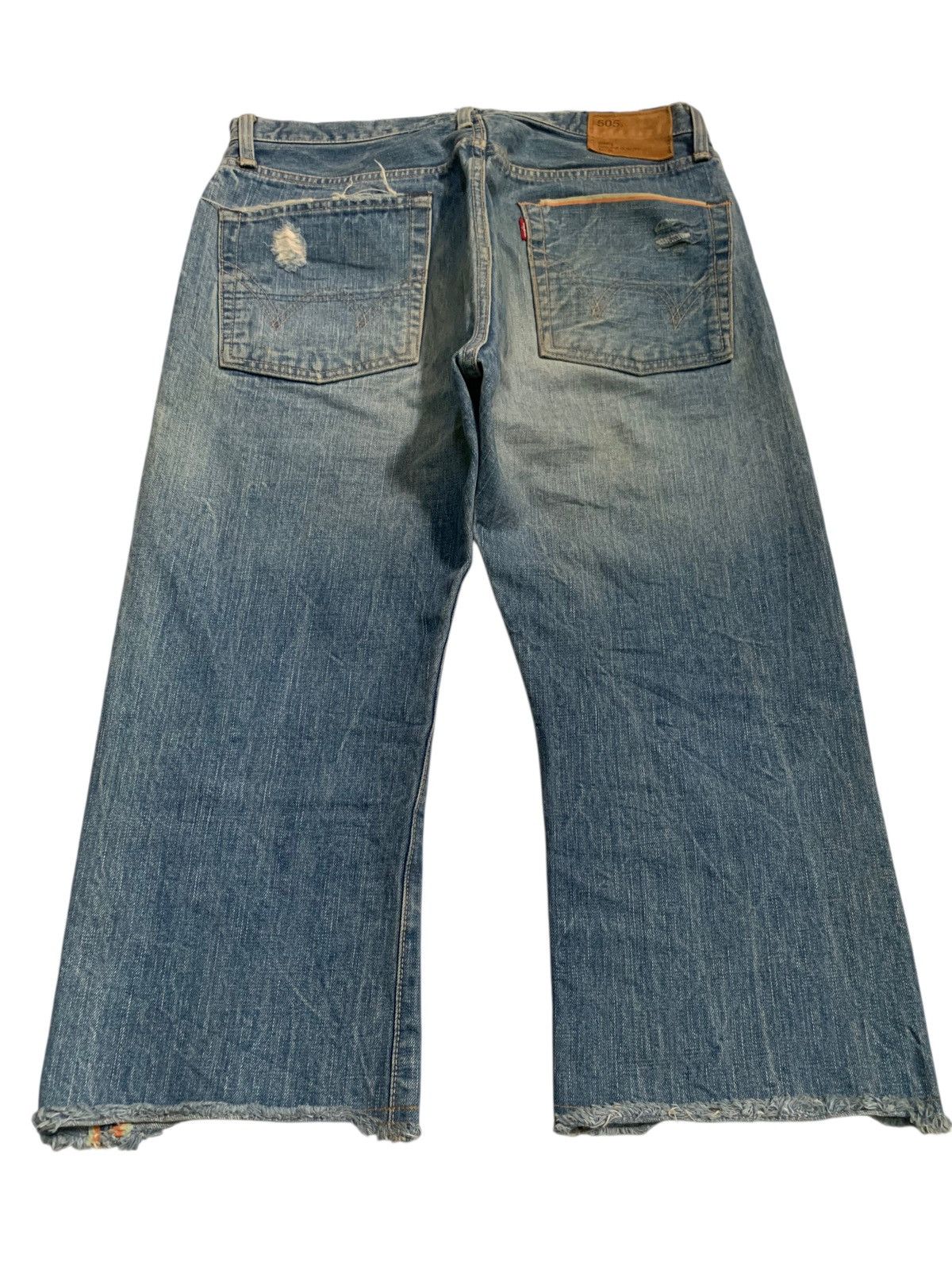 Kapital VINTAGE EDWIN 505S SELVEDGE PUNK SHORT DISRESSED DENIM Size US 32 / EU 48 - 4 Thumbnail