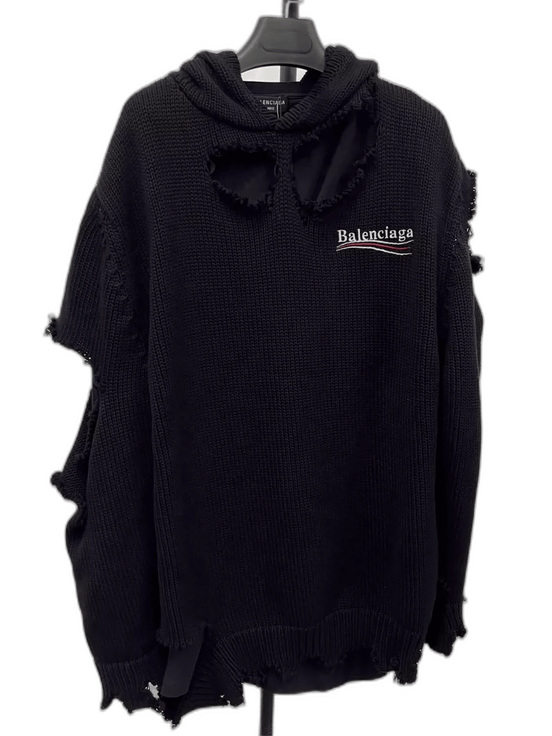 Balenciaga Balenciaga Classic Logo Embroidered Hoodie Sweater Size US XS / EU 42 / 0 - 1 Thumbnail