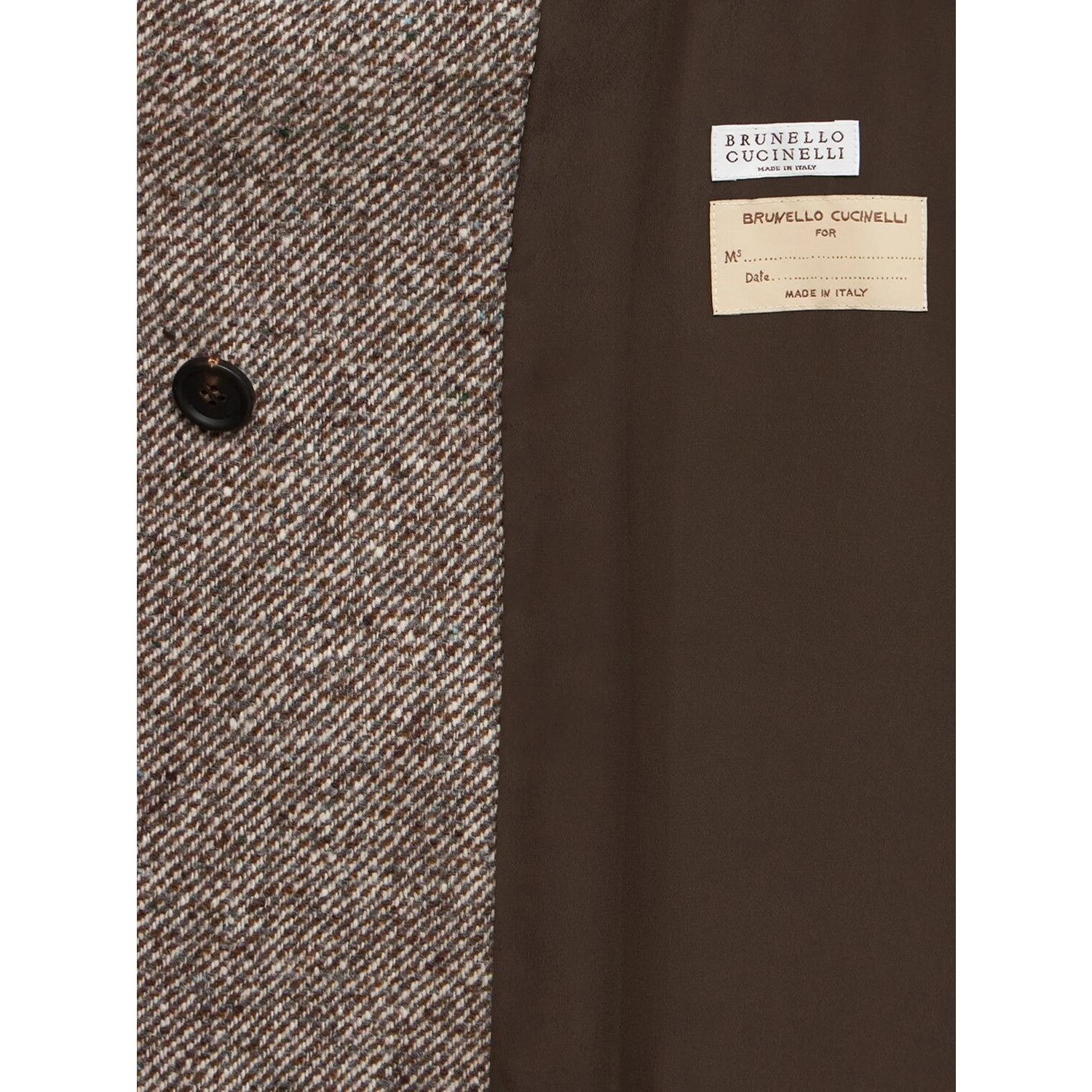 Brunello Cucinelli BRUNELLO CUCINELLI Brown Wool/Silk Coat New & Authentic (Wom Size XS / US 0-2 / IT 36-38 - 3 Thumbnail