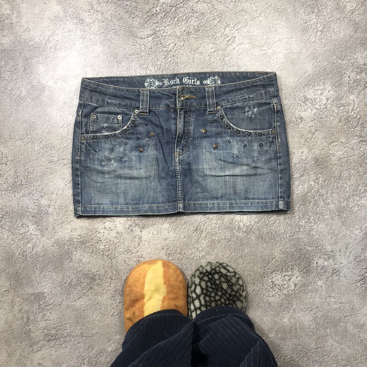 Vintage Y2K Faded Mini Skirt Japan Streetwear Distressed Relaxed 34 Size 34" / US 12 / IT 48 - 1 Thumbnail