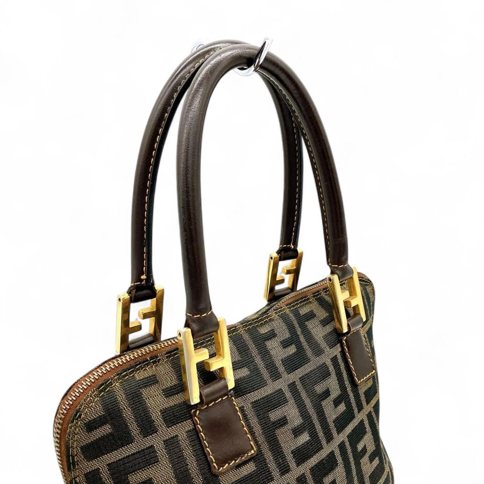 Fendi Fendi - Monogram Canvas Handbag Leather Handles Size ONE SIZE - 4 Thumbnail