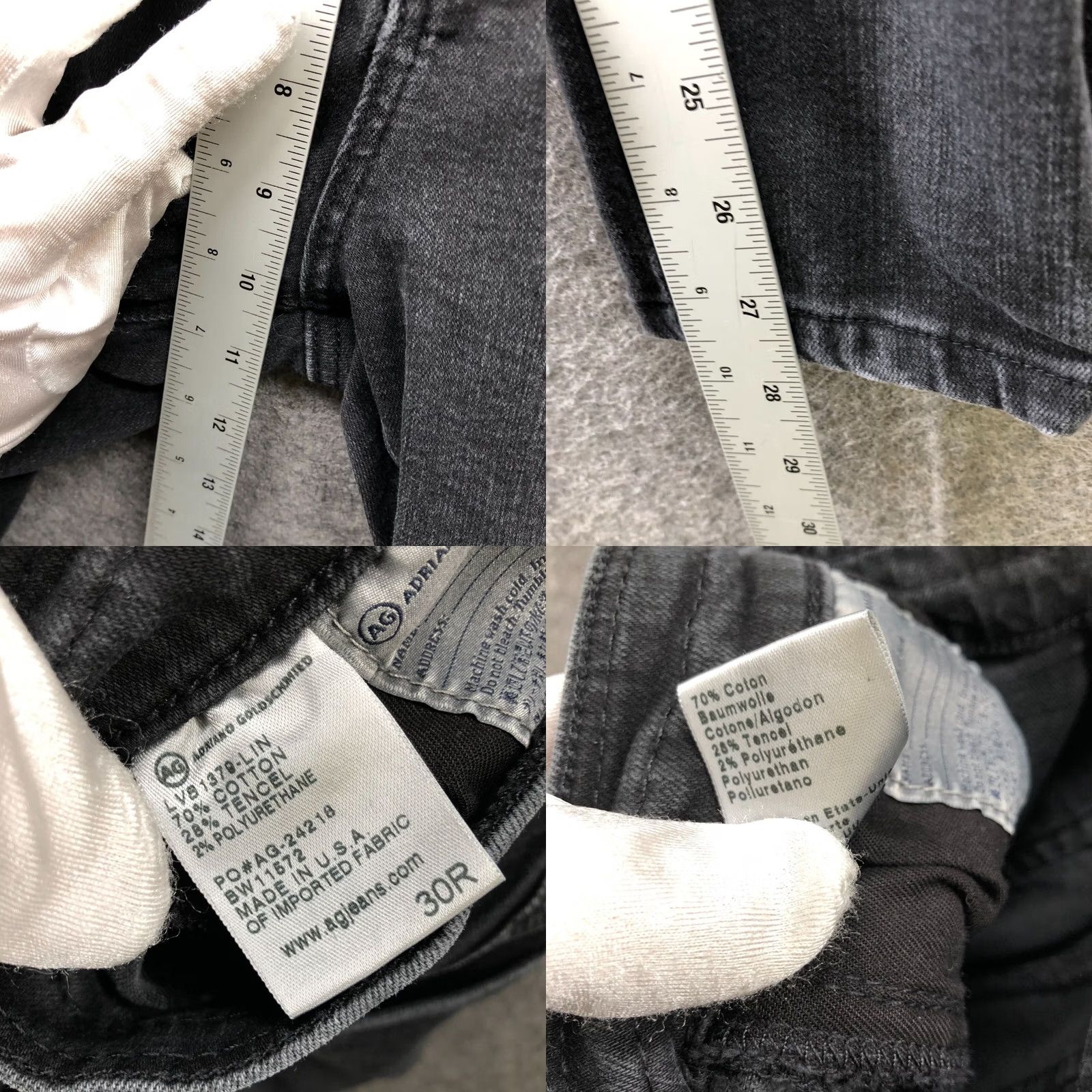 Vintage AG Adriano Goldschmied The Farrah High Rise Skinny Jean Womens 30 Black Size 30" / US 8 / IT 44 - 8 Thumbnail