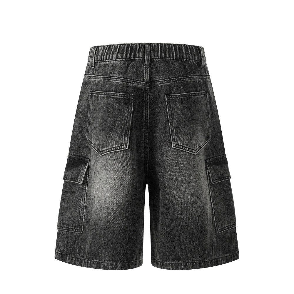 Vintage Punk Distressed Washed Denim Cargo Shorts Size US 32 / EU 48 - 2 Thumbnail