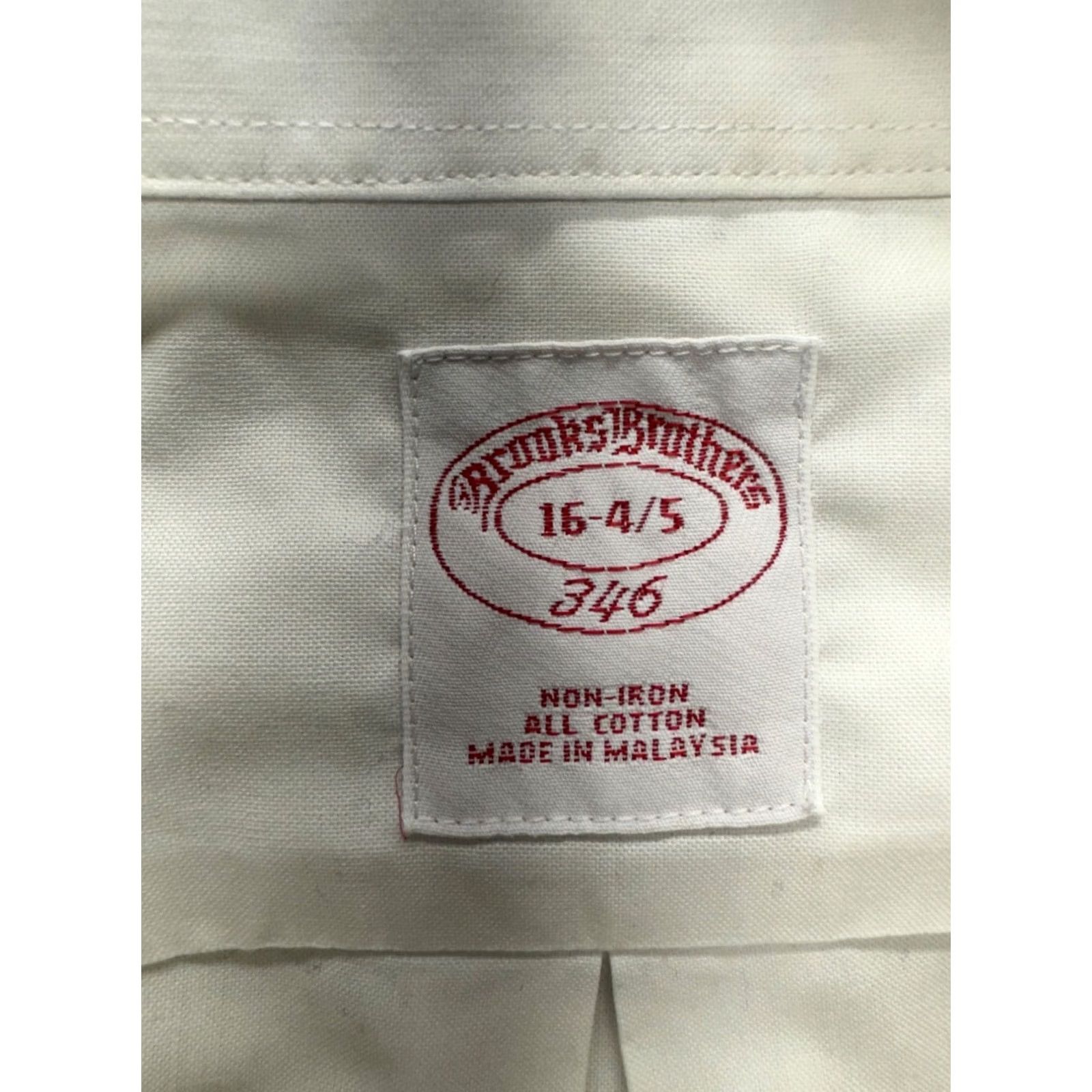 Brooks Brothers Brooks Brothers Dress Shirt Mens White Non-Iron 15-4/5 346 Style 9540 Shirt Size 40R - 3 Thumbnail