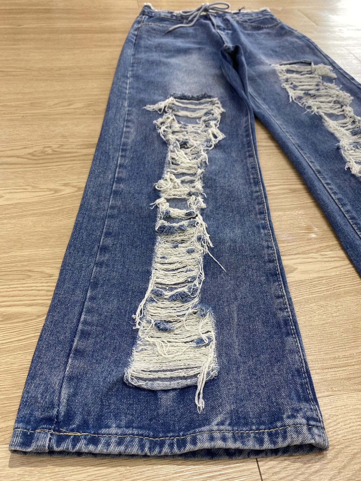 Japanese Brand Japanese Brand Distressed Acid Blue Wash Style Jeans Size US 28 / EU 44 - 5 Thumbnail