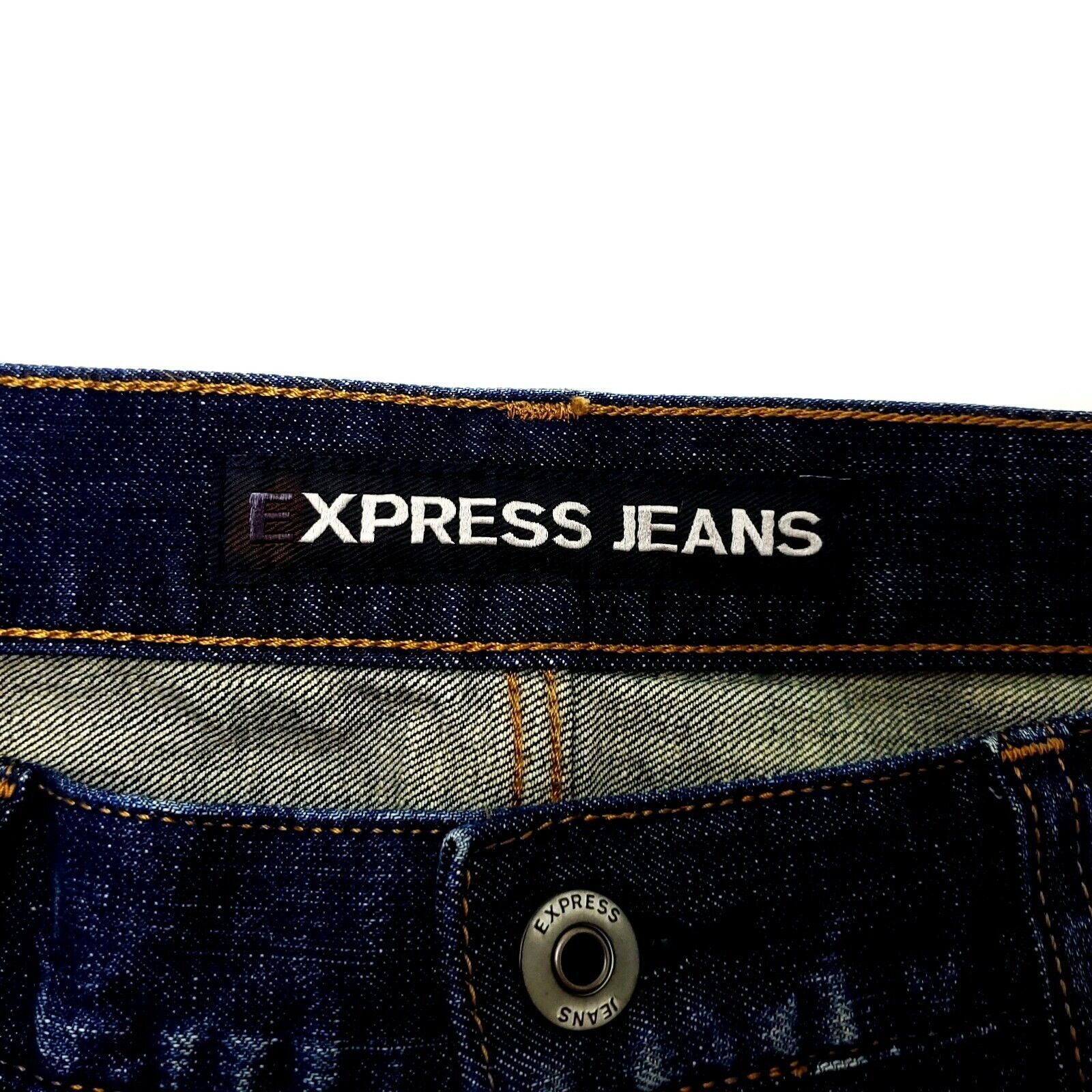Express Express Blake Loose Fit Denim Jeans 37/32 Dark Blue Straight Size US 37 - 2 Thumbnail