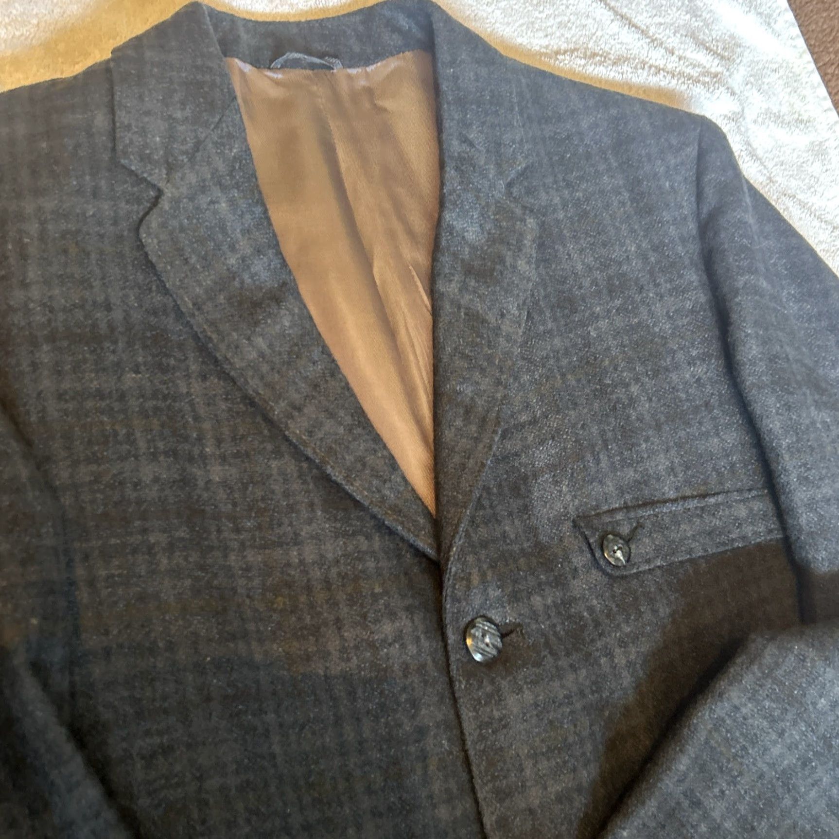 Vintage VINTAGE Sears Roebuck Oxford Blazer Men's Small Blue Wool Plaid Academia 38r USA Mens Size 38R - 5 Thumbnail