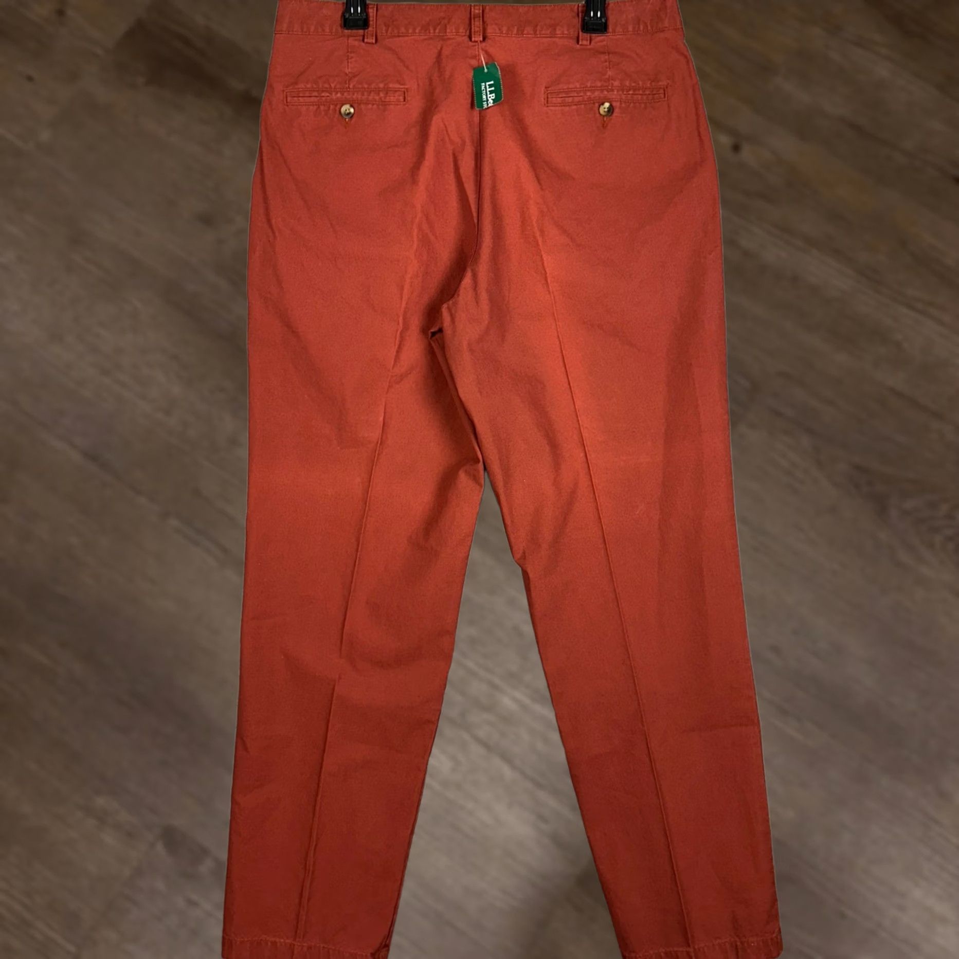 Vintage L.L. Bean Pants Mens 37X34 Rust Orange Chino Khakis Straight Pocket Casual Shirt? Size US 37 - 1 Thumbnail
