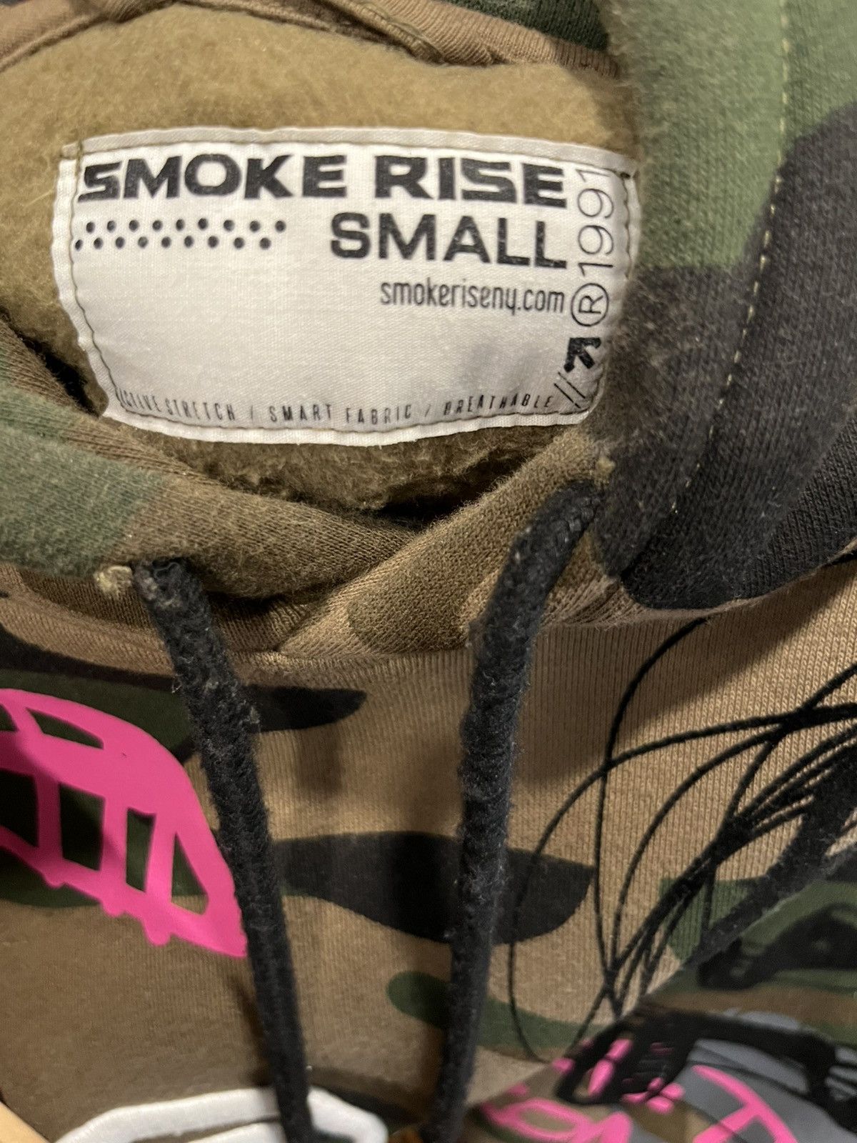 Smoke Rise Smoke Rise Graffiti Camo Pullover Hoodie Small Black Green Size US S / EU 44-46 / 1 - 12 Thumbnail
