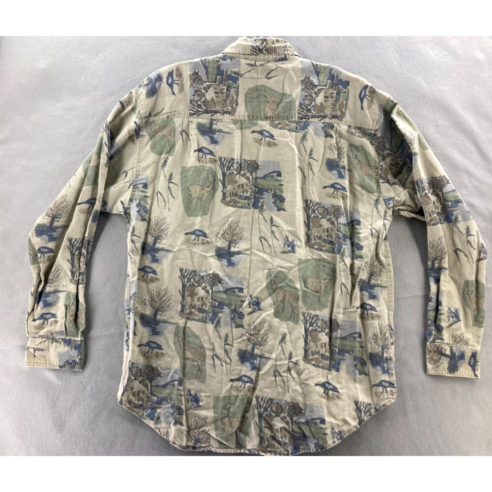 Bugle Boy VINTAGE Bugle Boy Shirt Mens Large Long Sleeve Button Up Hunting AOP Size US L / EU 52-54 / 3 - 7 Thumbnail