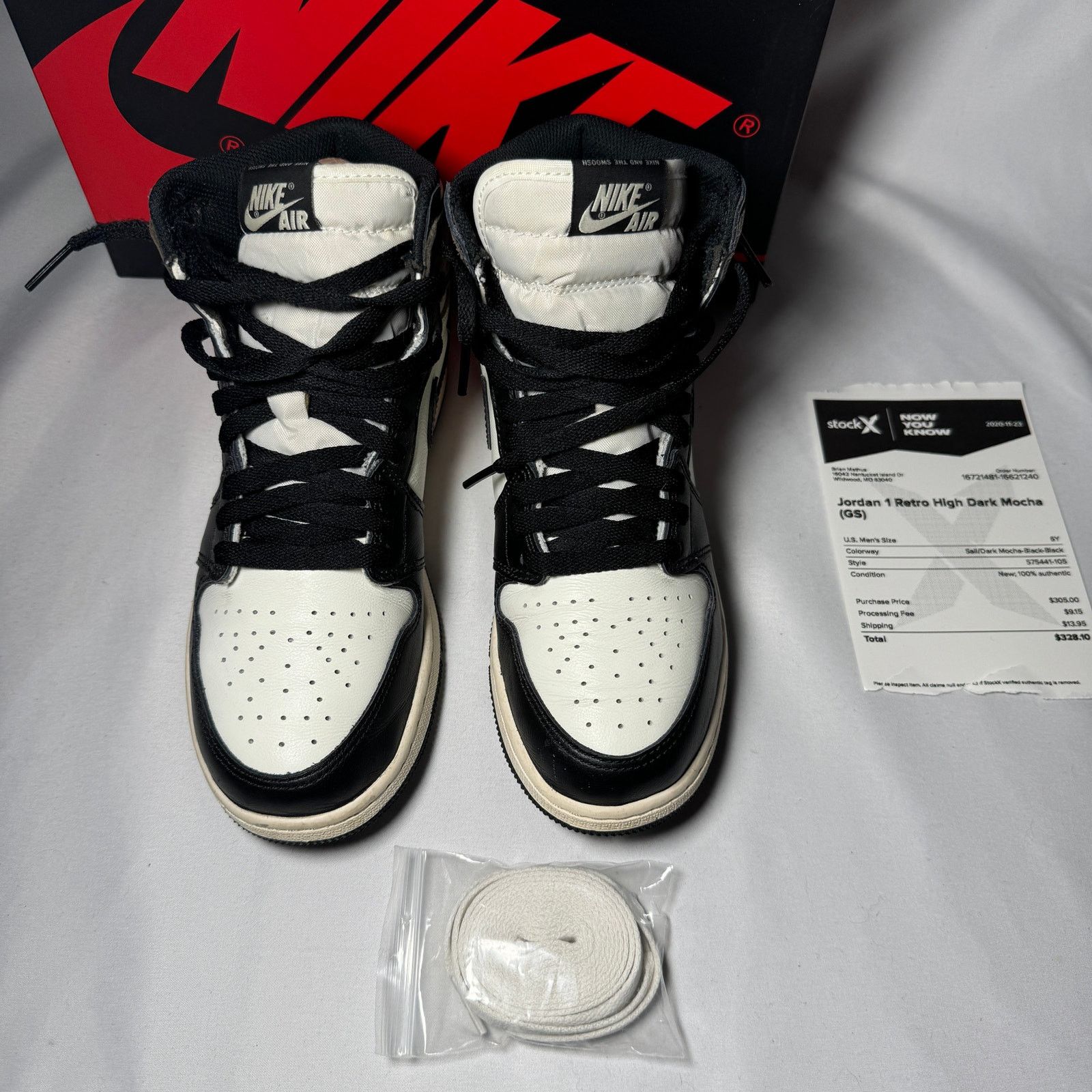 Jordan Brand × Nike Size 6 Air Jordan 1 Retro High OG GS Dark Mocha Men's Shoes Size US 6 / EU 39 - 4 Thumbnail