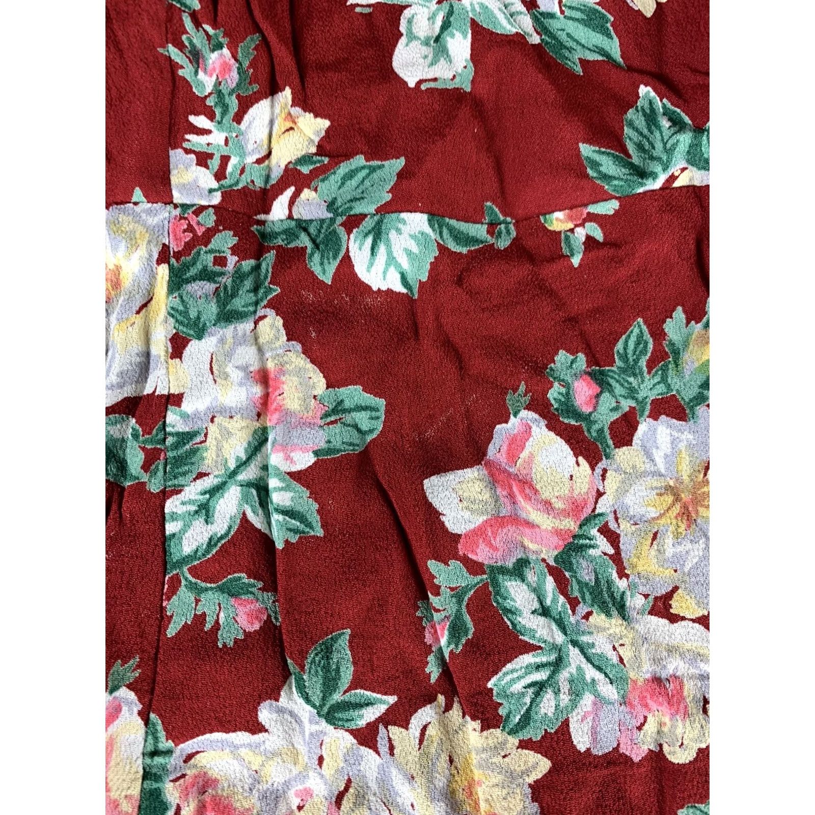 Vintage PRIVACY PLEASE OFF THE SHOULDER MAXI DRESS Womens XS Red Roses Flowers Dress Long Solid Sleeveless Size XS / US 0-2 / IT 36-38 - 3 Thumbnail