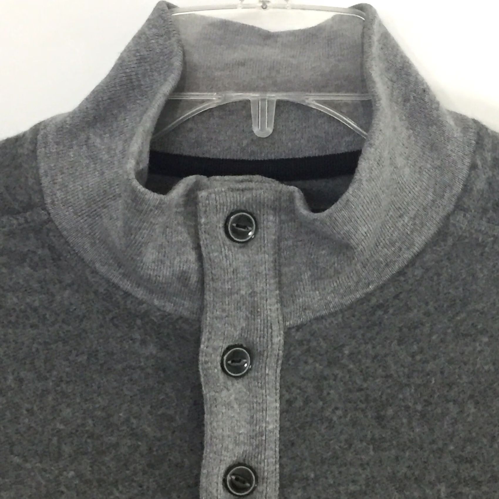 Chaps Chaps Sweater Mens M Gray Long Sleeve Henley Cotton Blend Mock Neck Striped Casual Size US M / EU 48-50 / 2 - 2 Thumbnail