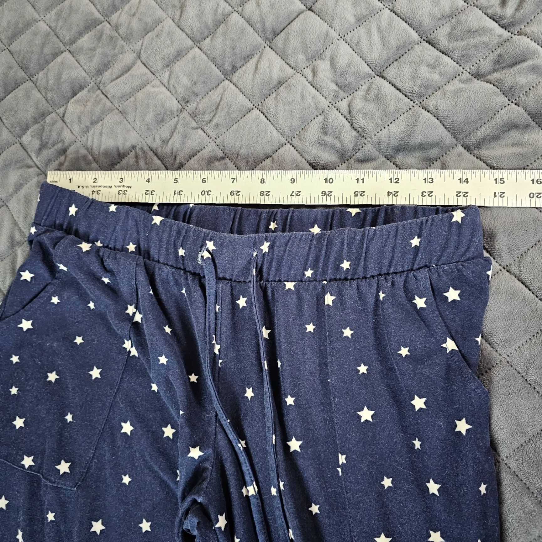 Lucky Brand Lucky Brand Sweatpants Women S Star Print Fleece Drawstring Crop Navy Blue/Blue Size 28" / US 6 / IT 42 - 6 Thumbnail