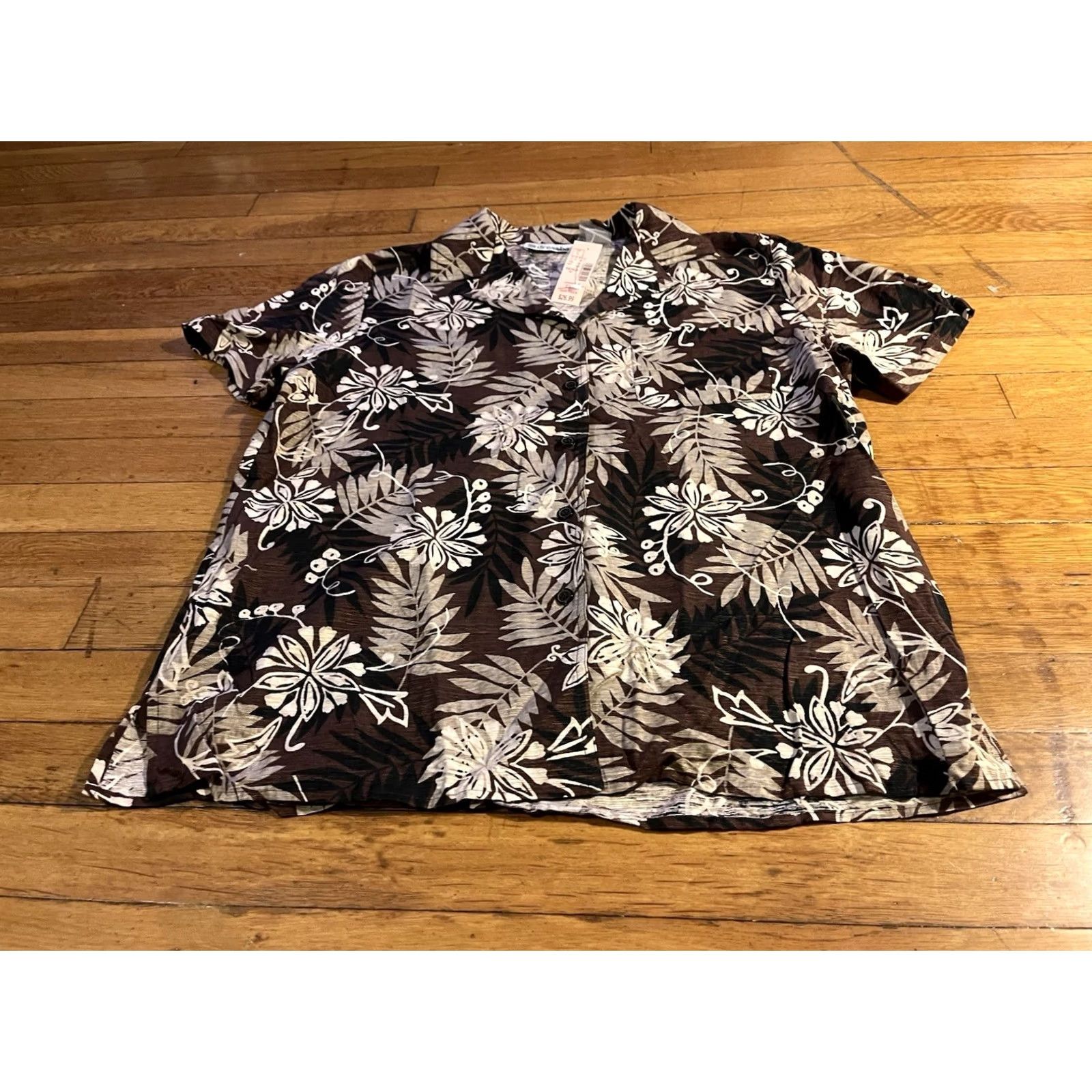 Vintage VINTAGE Dressbarn Silk Floral Shirt Pants Set Women’s L Brown 90s Floral Shirt Pants Set Mens Women’s Girl Boy? Size L / US 10 / IT 46 - 3 Thumbnail