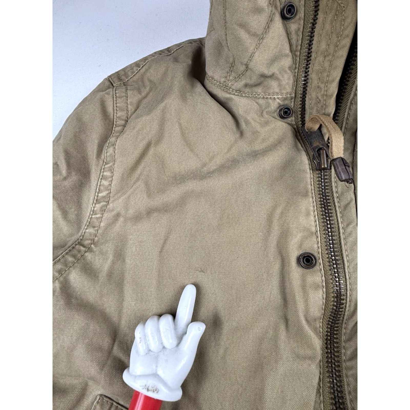American Eagle Outfitters VINTAGE American Eagle Outfitters Coat Jacket Mens S Beige Faux Fur Collar Full Zip Canvas Military Jacket Short Winter New title: Size US S / EU 44-46 / 1 - 5 Thumbnail