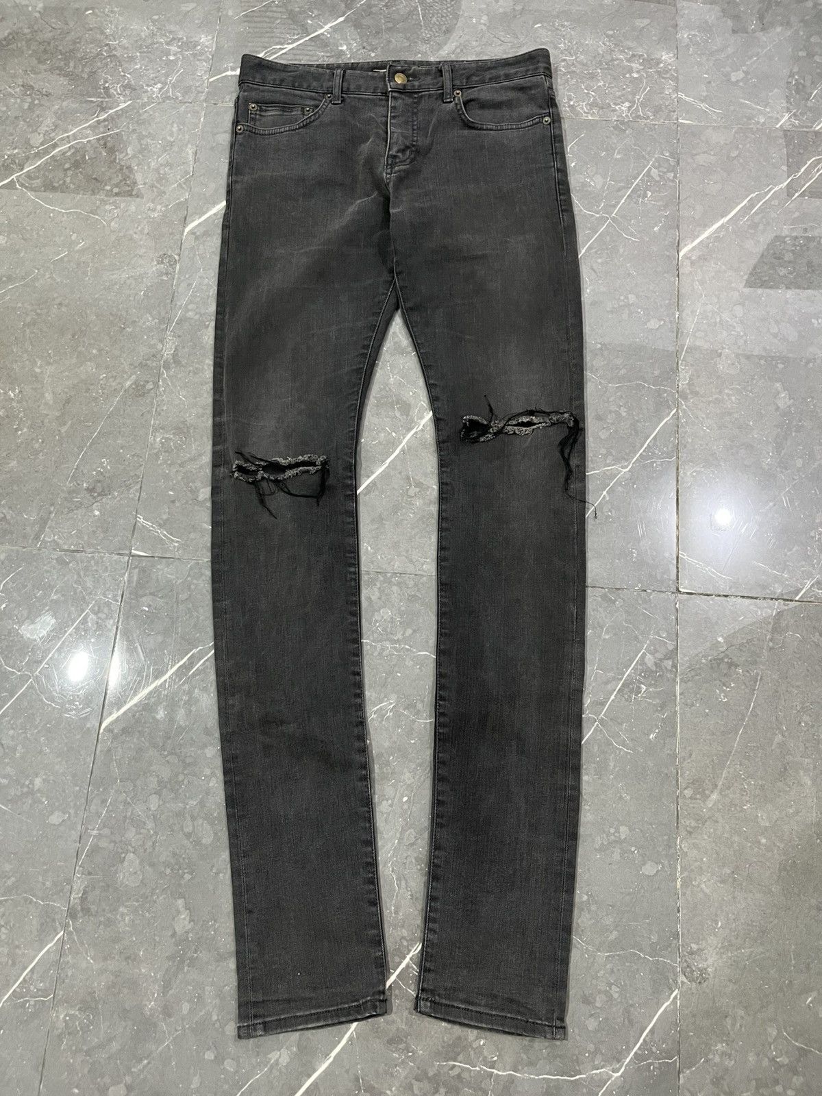 Hedi slimane distressed jeans