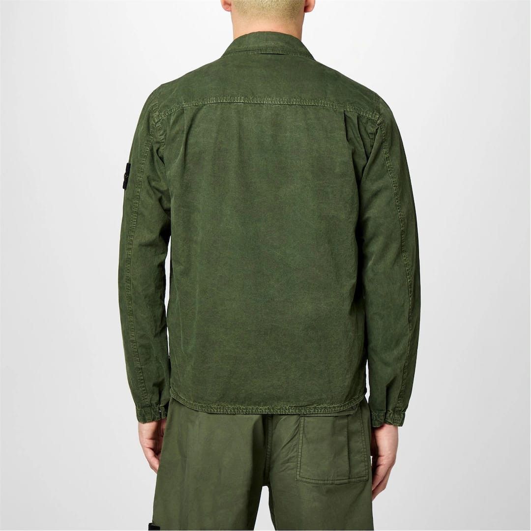 Stone Island o1g2r1mq0526 Washed Cotton Long Sleeve Overshirt in Green Size US S / EU 44-46 / 1 - 6 Thumbnail