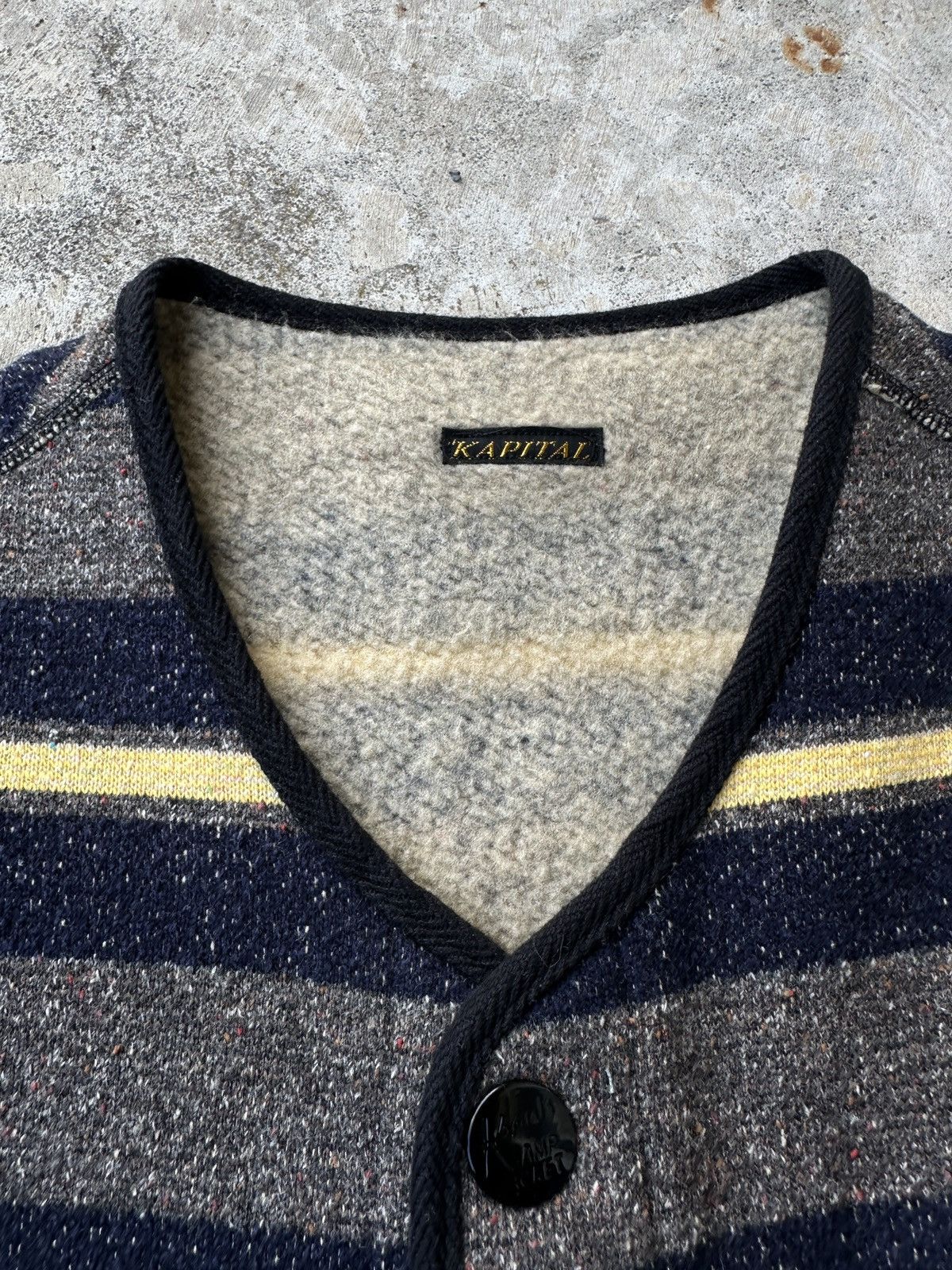 Kapital Blanket Striped Mohair Fleece Brown’s Beach Vest Reversible Size US L / EU 52-54 / 3 - 19 Thumbnail