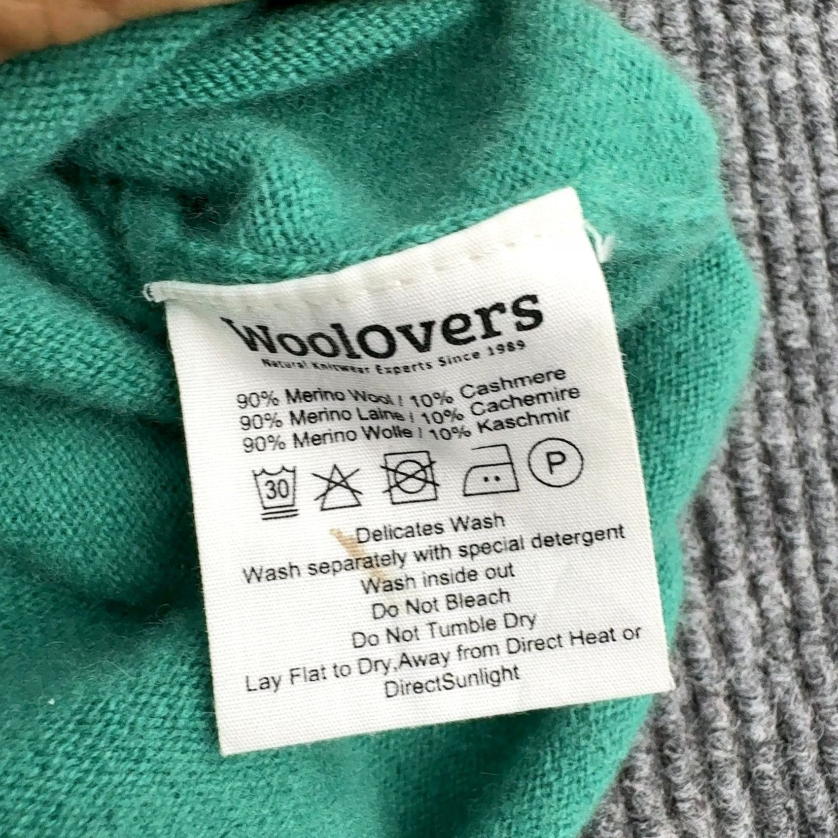 Vintage WoolOvers Sweater Womens L Green Merino Wool Cashmere Crew Neck Knit Minimalist Size L / US 10 / IT 46 - 4 Thumbnail