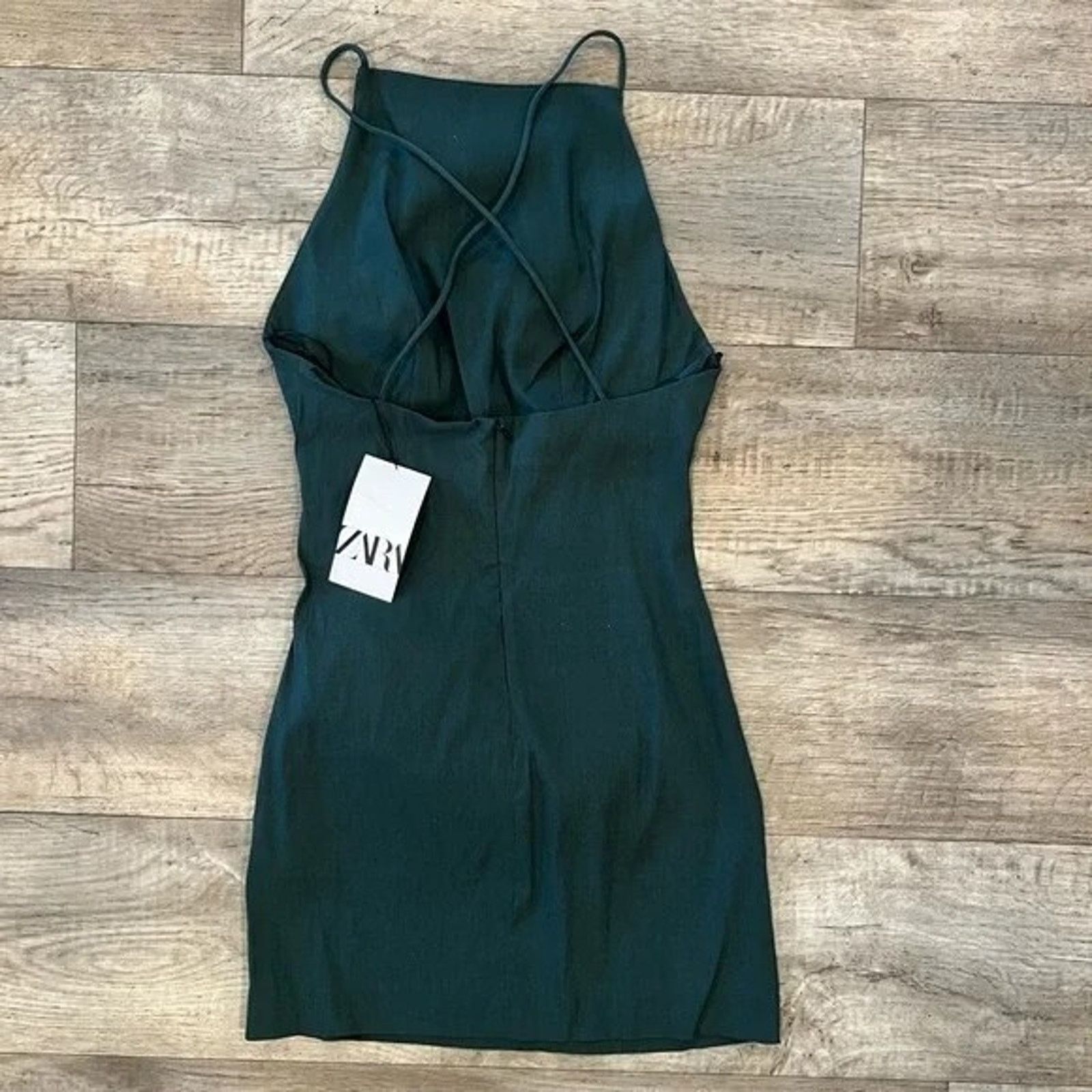 Zara Zara Green Draped Mini Dress Bodycon Strappy Dress NWT Size M / US 6-8 / IT 42-44 - 24 Thumbnail