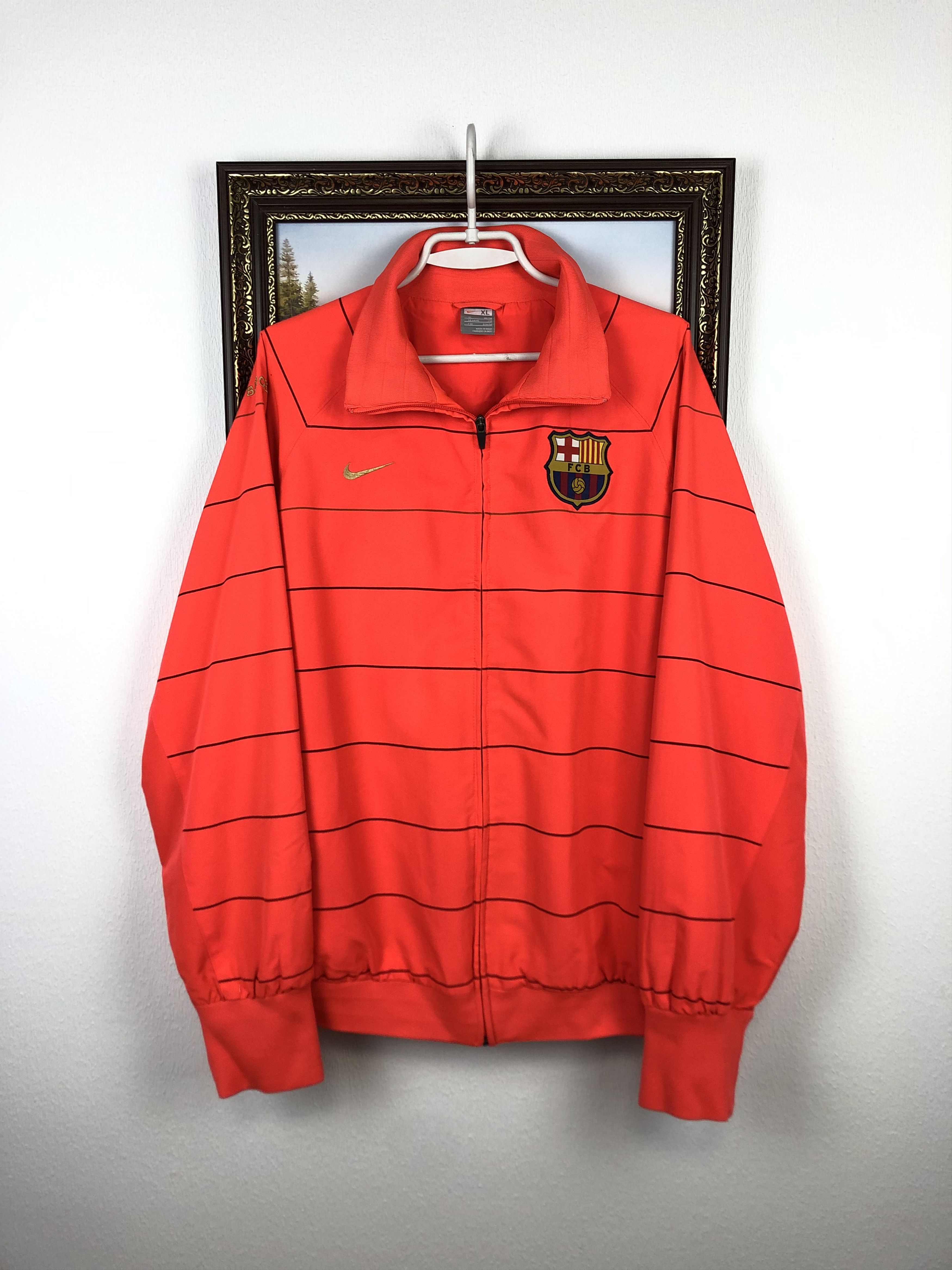 Nike Vintage Nike Barcelona Football Jacket Soccer Orange Track Size US XL / EU 56 / 4 - 1 Thumbnail