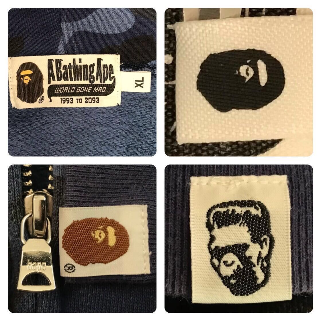 Bape 🔥XL🔥 BAPE Shark full zip hoodie Blue camo a bathing ape Size US XL / EU 56 / 4 - 8 Thumbnail