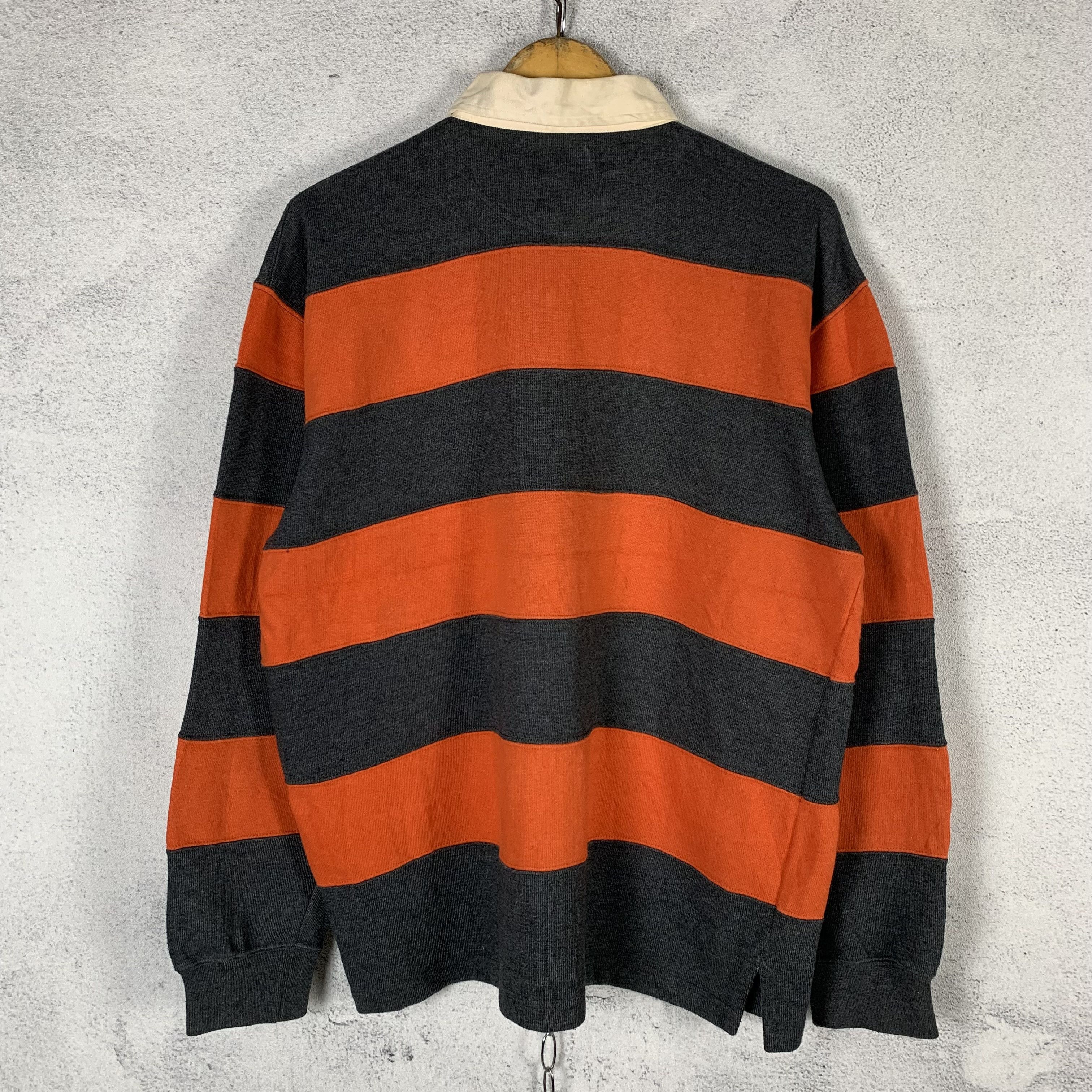 Vintage Vintage Rugby Longsleeve Striped Polo Shirt Size US L / EU 52-54 / 3 - 2 Thumbnail