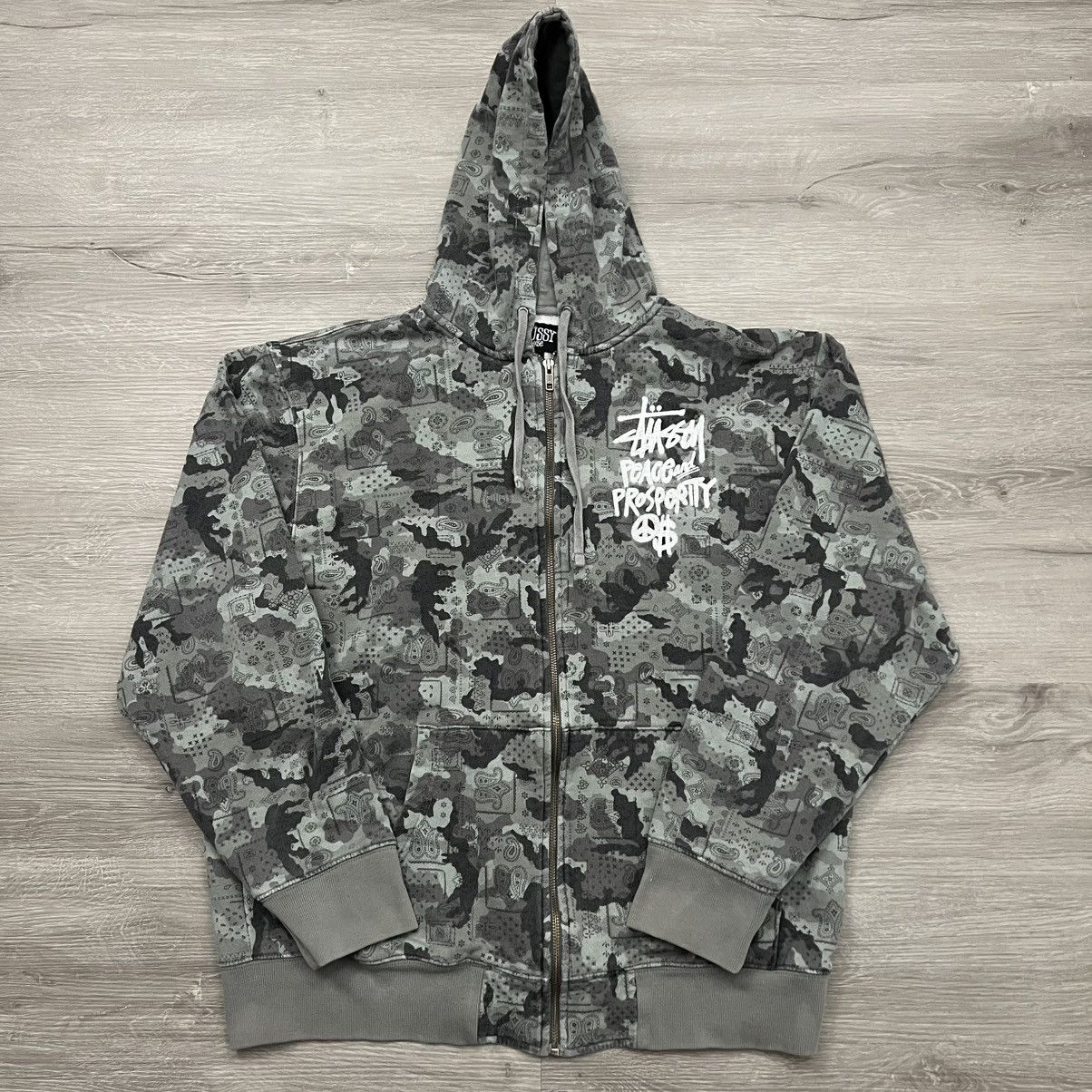 Stussy Stussy Peace and Prosperity Camo Zip Up Hoodie Size US XL / EU 56 / 4 - 2 Thumbnail