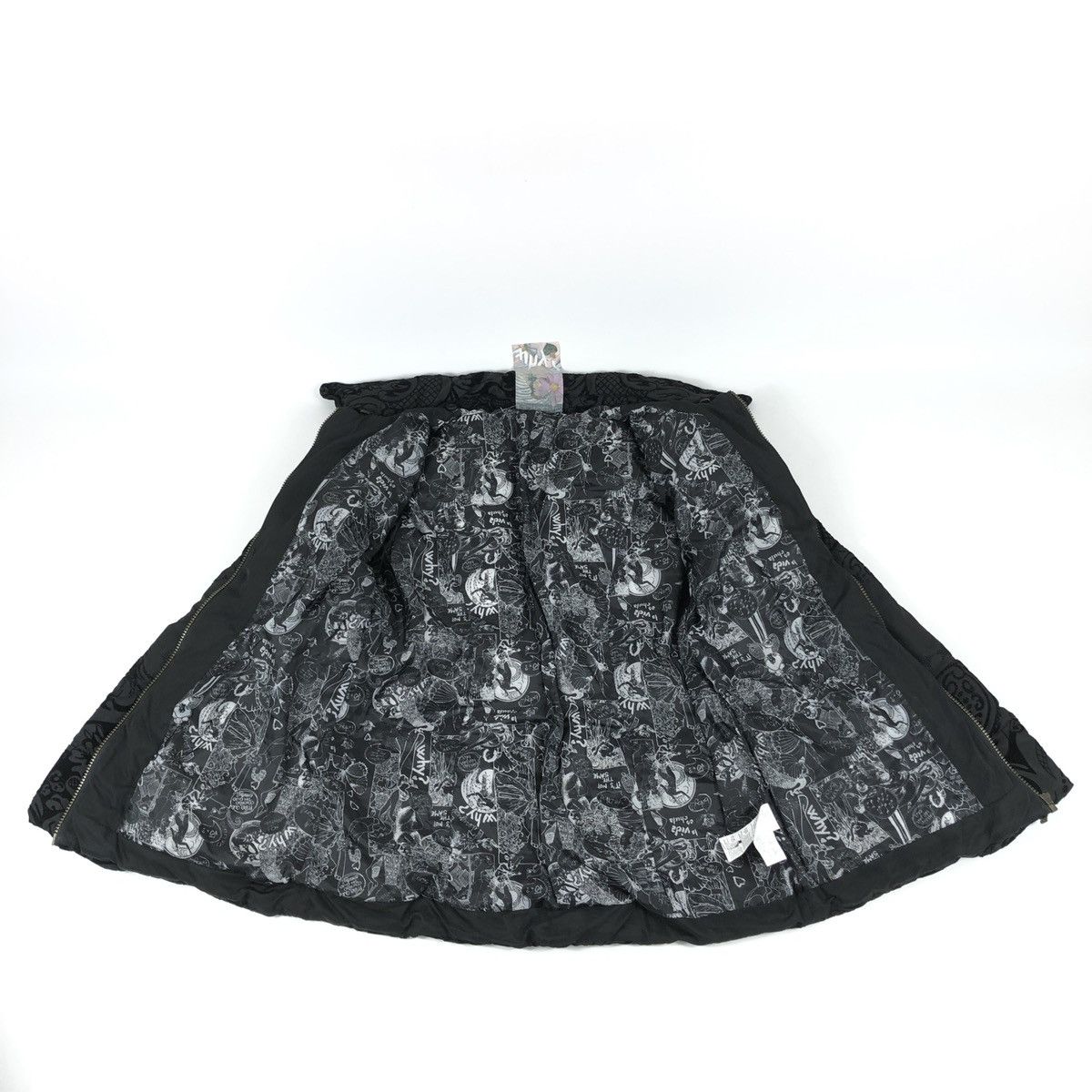 Designer × Desigual Women's DESIGUAL WHY? Black Floral Pattern With Belt Puffer Down Jacket Coat Bomber Size M / US 6-8 / IT 42-44 - 7 Thumbnail