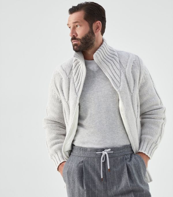Brunello Cucinelli o1w1db10924 Cash Padded Outerwear in Grey Size US XL / EU 56 / 4 - 4 Thumbnail