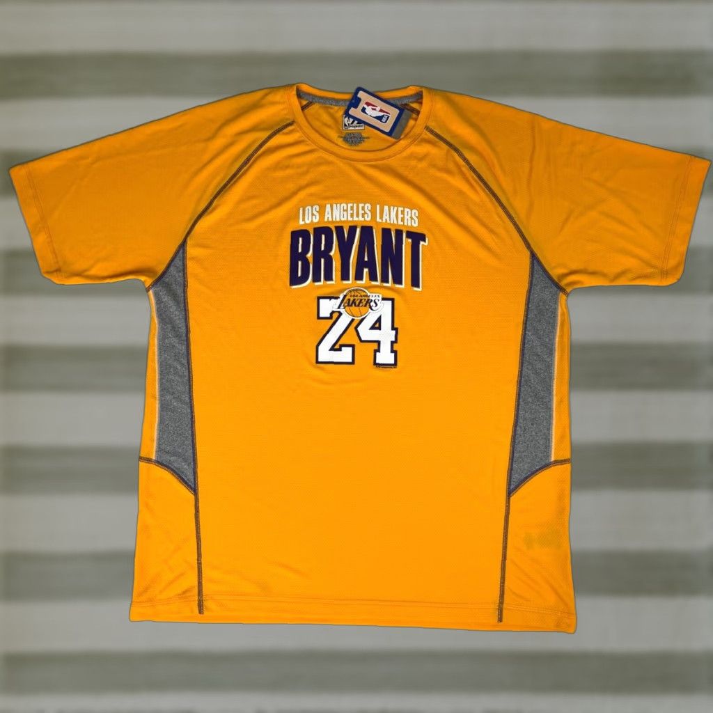 NBA Majestic Kobe Bryant Los Angeles Lakers #24 T-Shirt XL Yellow Men Sports Created 2013 80s-90s Theme Girls Mens Size US XL / EU 56 / 4 - 1 Thumbnail
