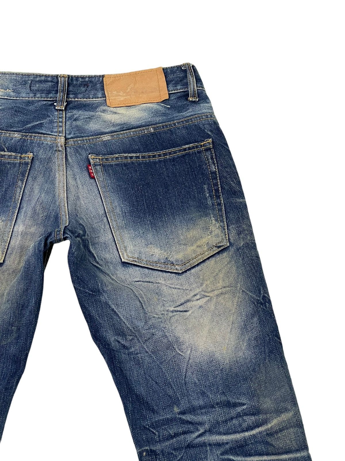Japanese Brand Slight Flare Jeans Rubber Soul Faded Distress Boot Cut 7🟦7 Size US 30 / EU 46 - 20 Thumbnail