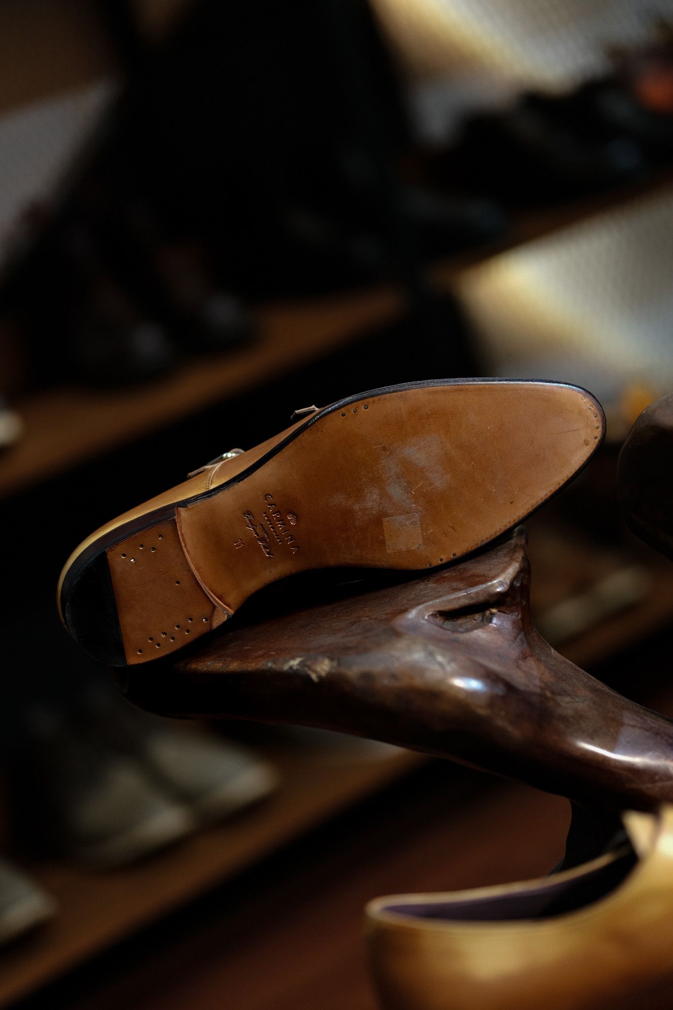Carmina Carmina Double Monk Strap Shoes in Tan Vegano Size US 11 / EU 44 - 4 Thumbnail