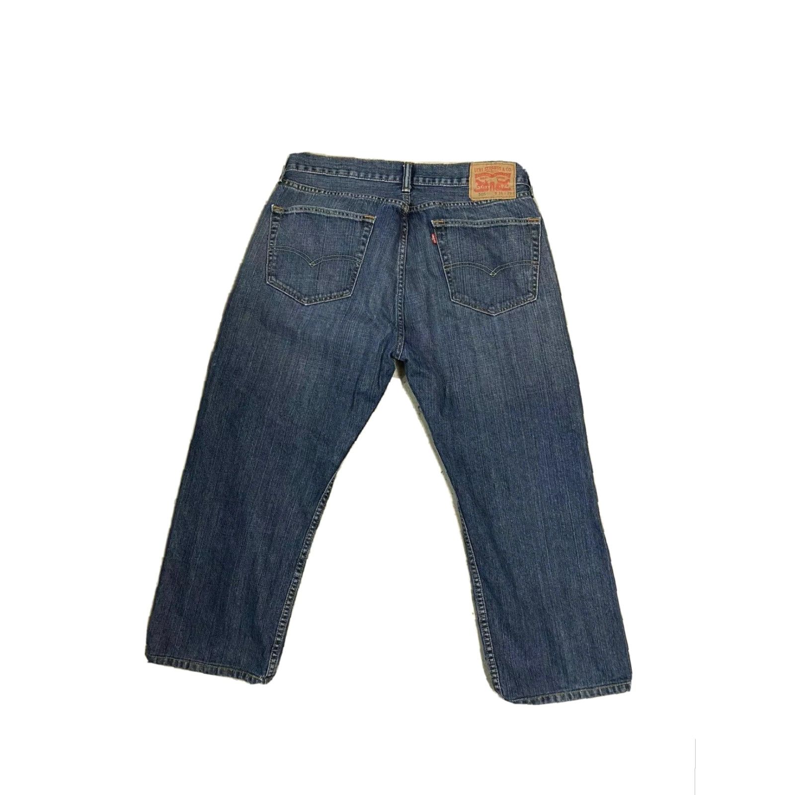 Levi's Levi's 505 Men's Regular Fit Straight Leg Blue Jeans Medium Wash Denim 36 x 23.5 Size US 36 / EU 52 - 4 Thumbnail