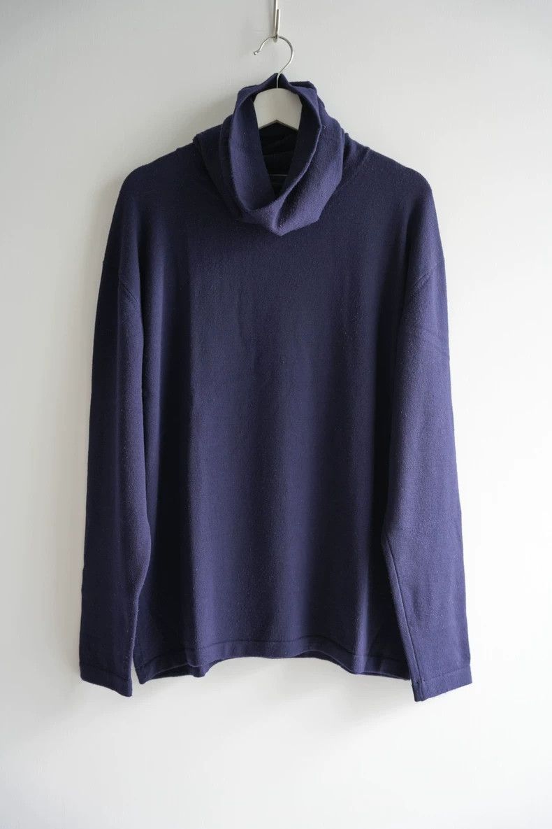 Yohji Yamamoto Yohji Yamamoto Long Sleeve T-Shirt in Dark Blue Size US M / EU 48-50 / 2 - 1 Thumbnail