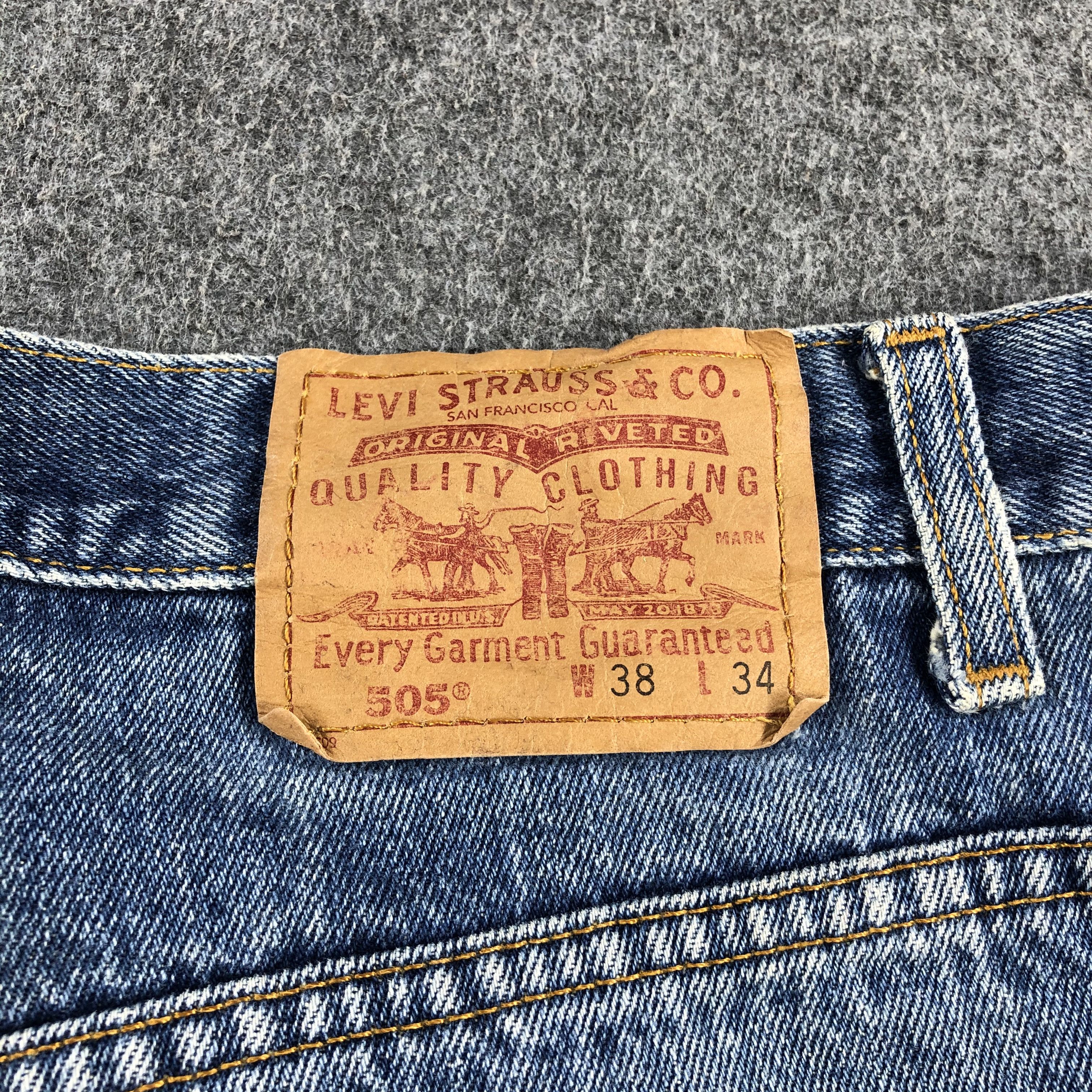Levi's 90s Vintage Blue Wash Levis 505 Jeans-J1556 Size US 38 / EU 54 - 5 Thumbnail