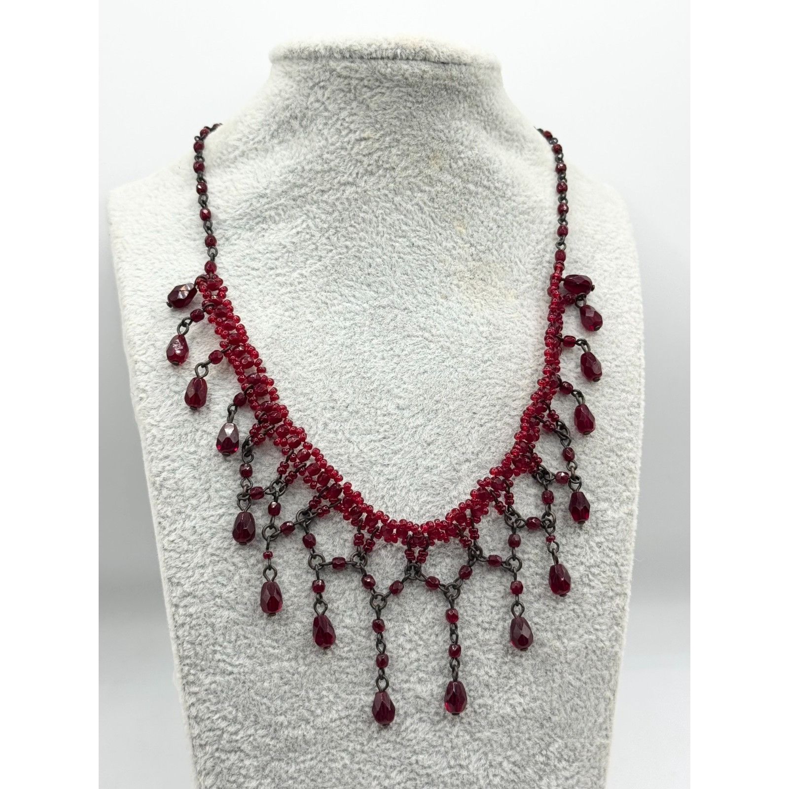 Other Vintage red crystal collar choker necklace Size ONE SIZE - 3 Thumbnail