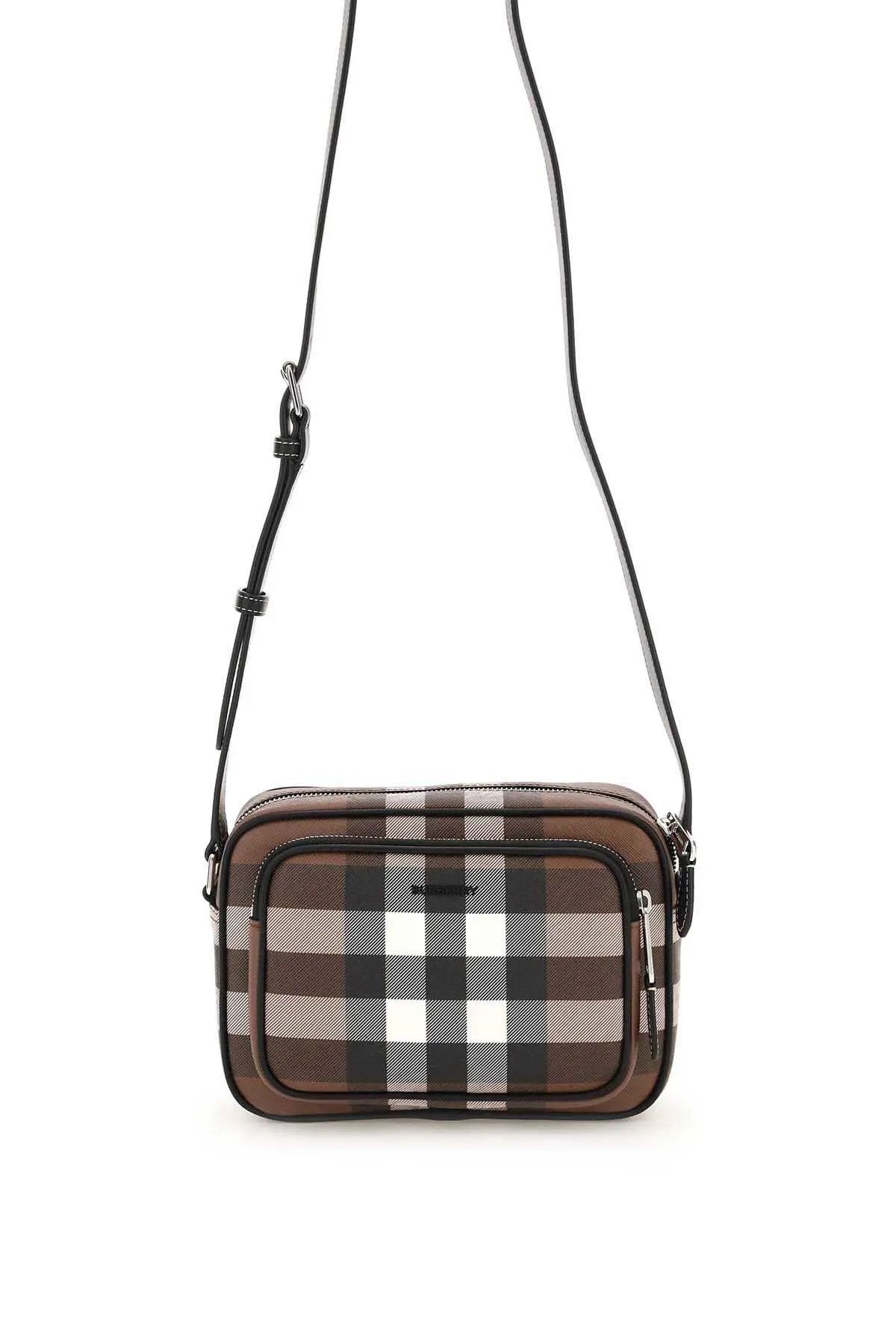 image of Burberry O1S22I1N1223 Check Fabric Crossbody Bag In Multicolor, Men's